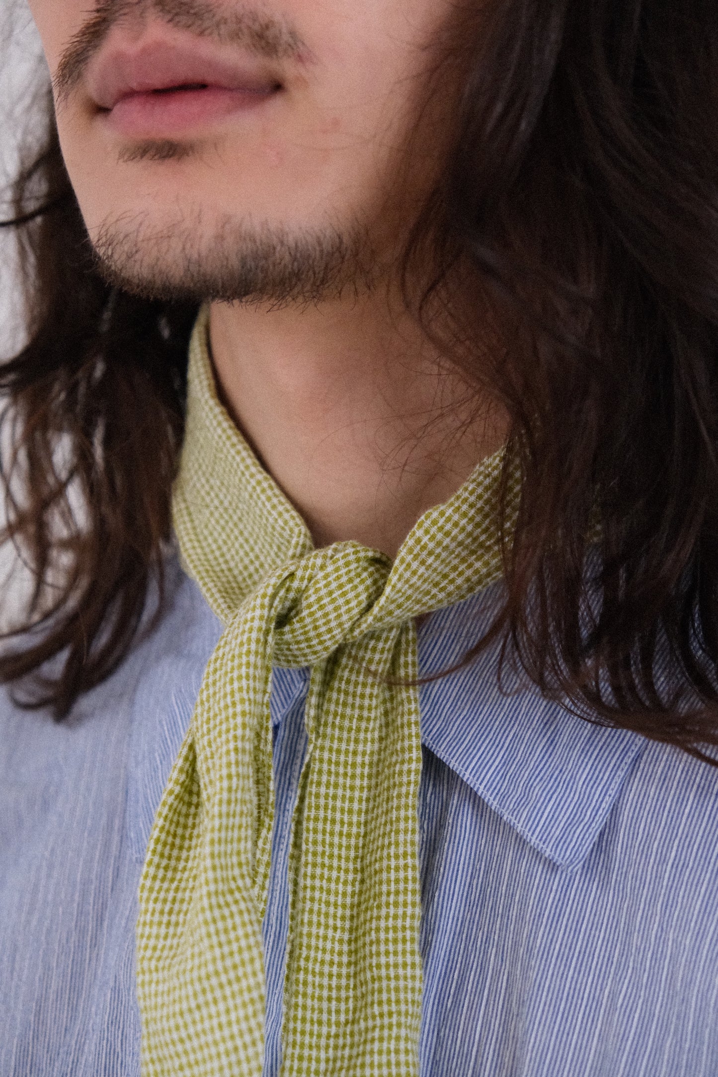 handkerchief, green garden shijira-ori