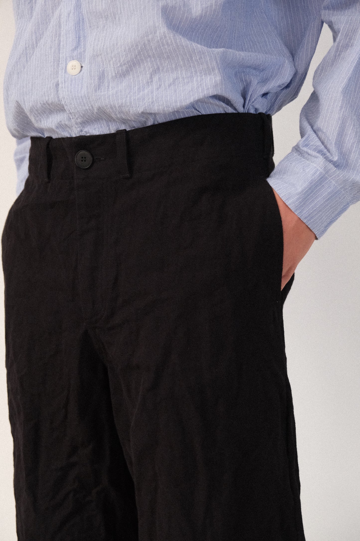 inmo pants, black satin turc