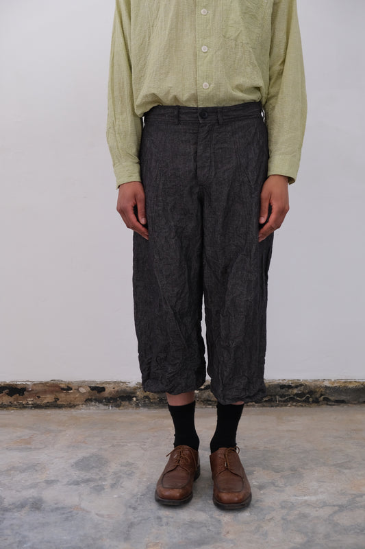 high water, black natural hemp cloth
