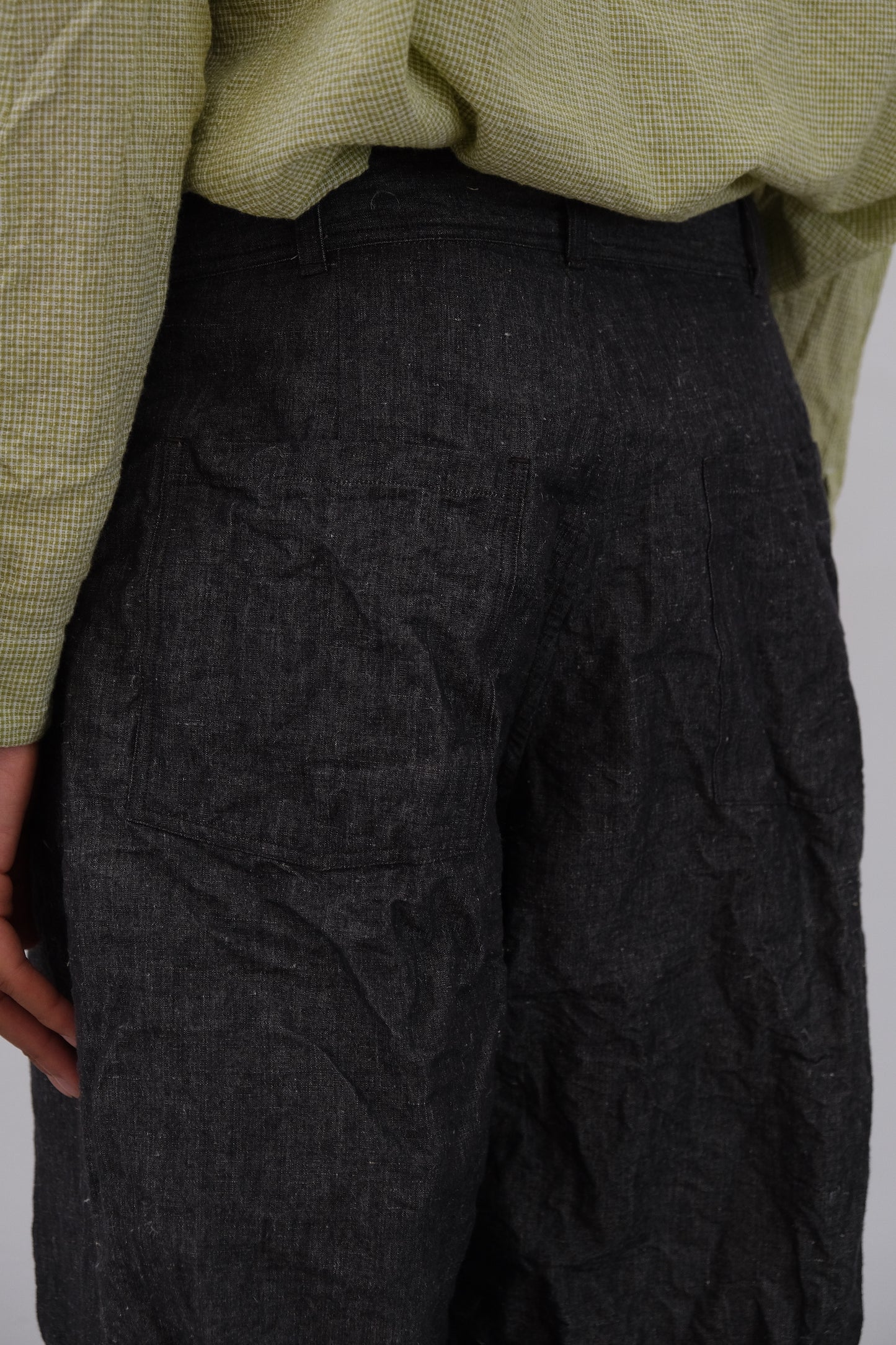 high water, black natural hemp cloth