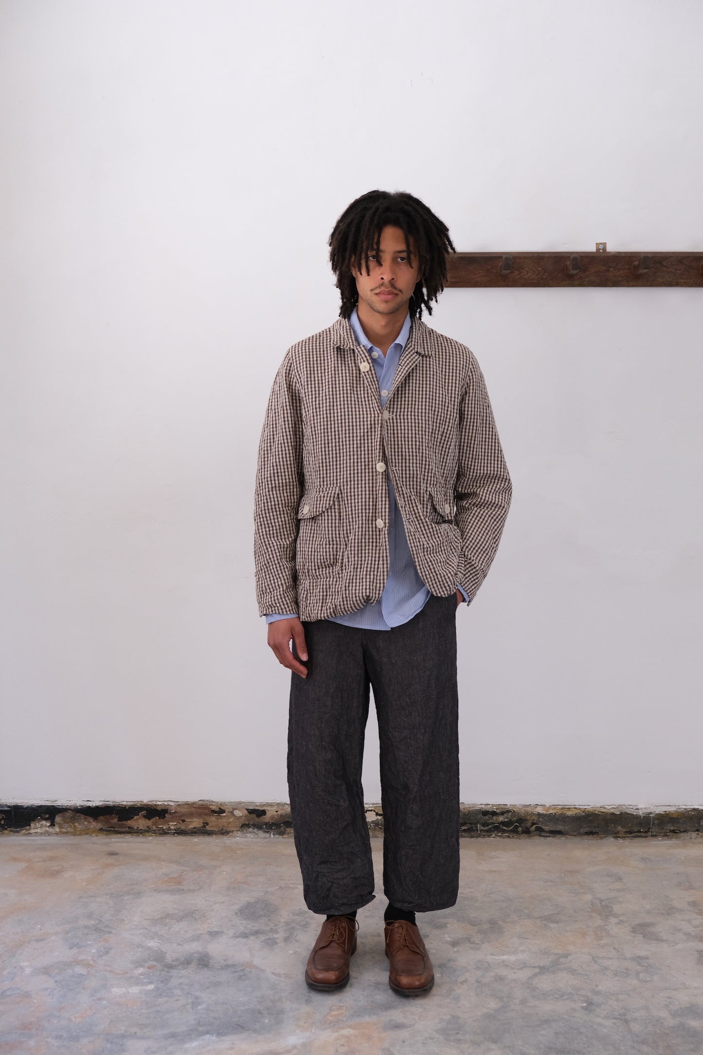 inmo pants, black natural hemp cloth