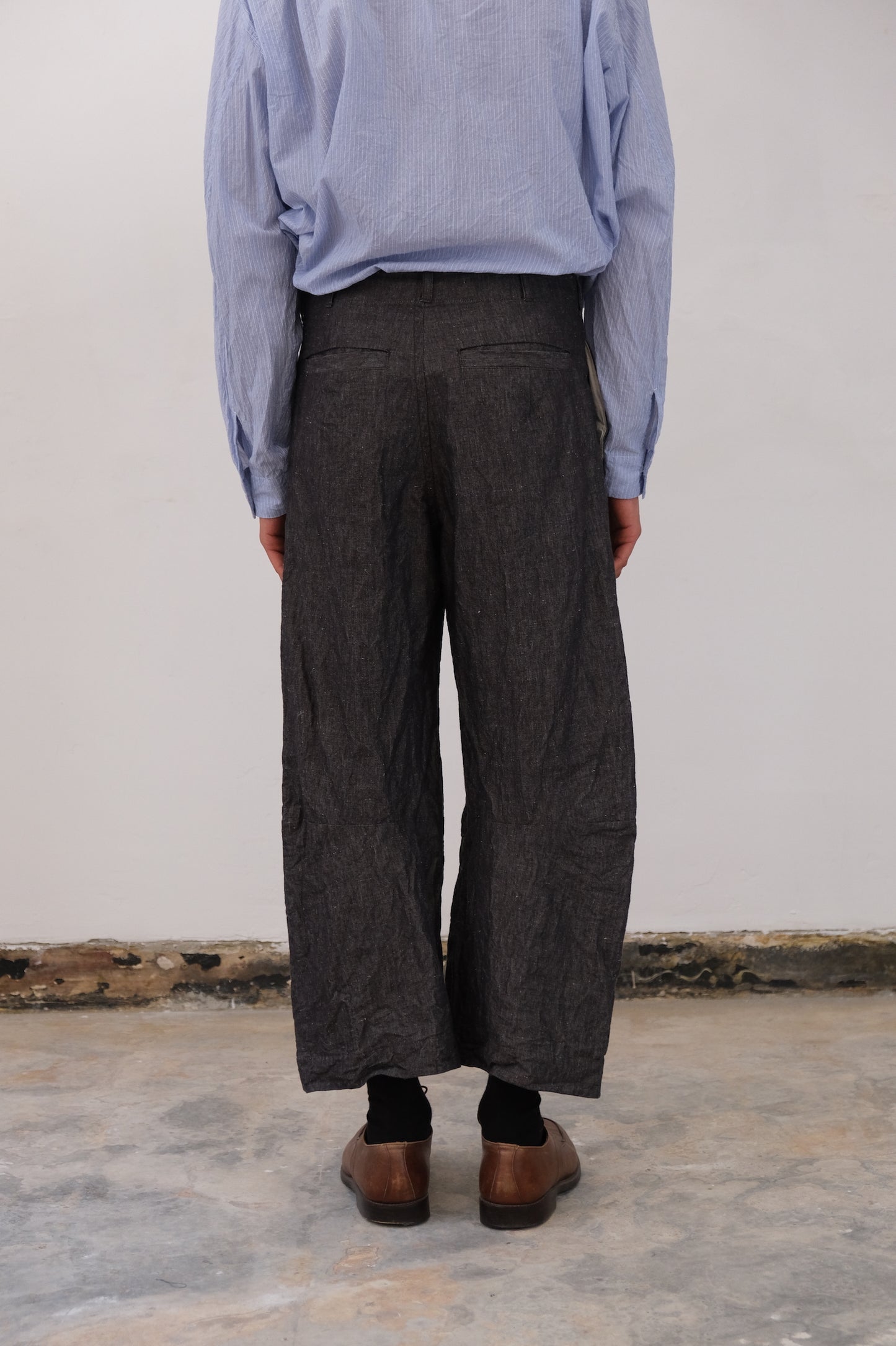 inmo pants, black natural hemp cloth