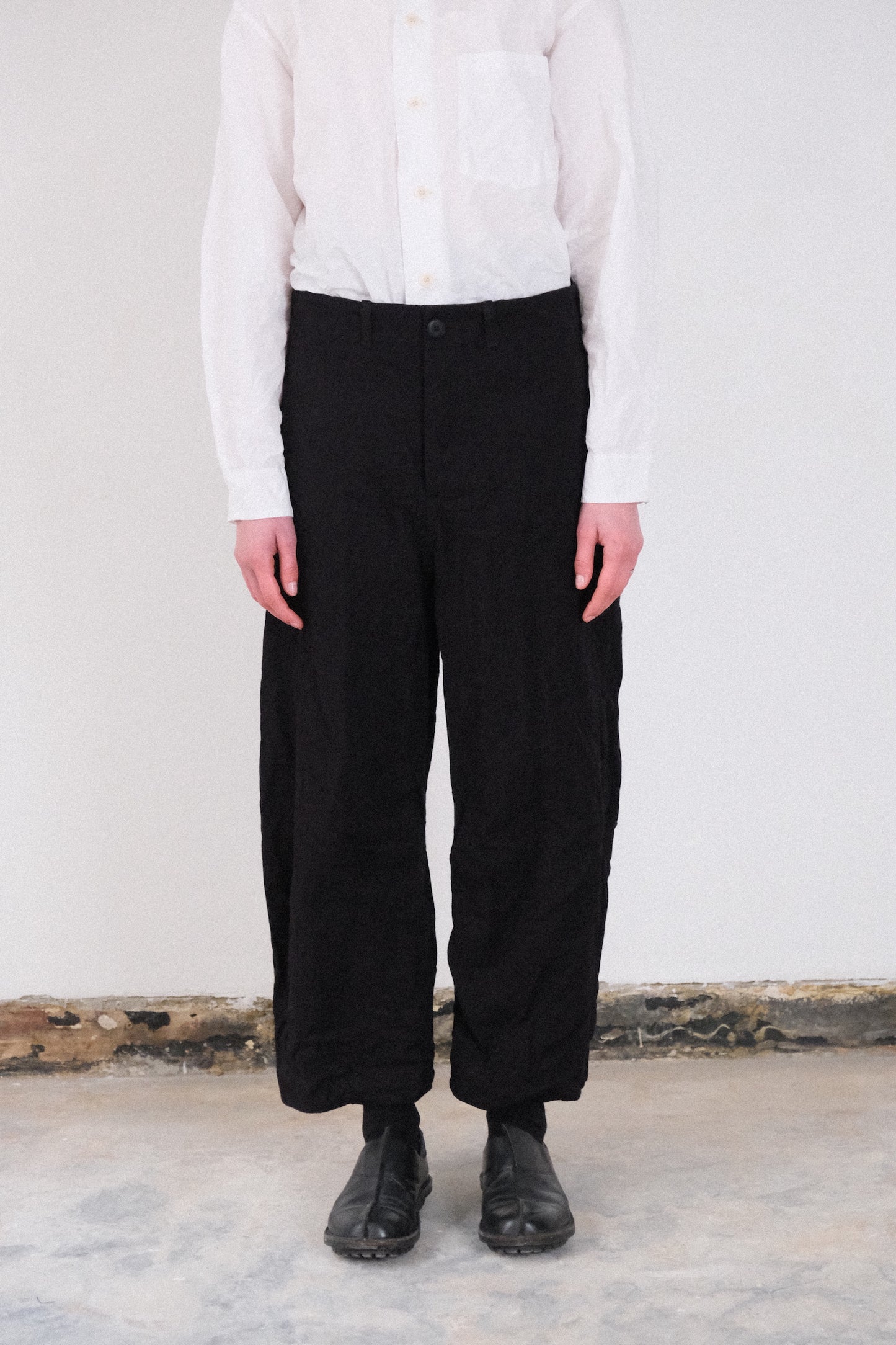 inmo pants, black satin turc