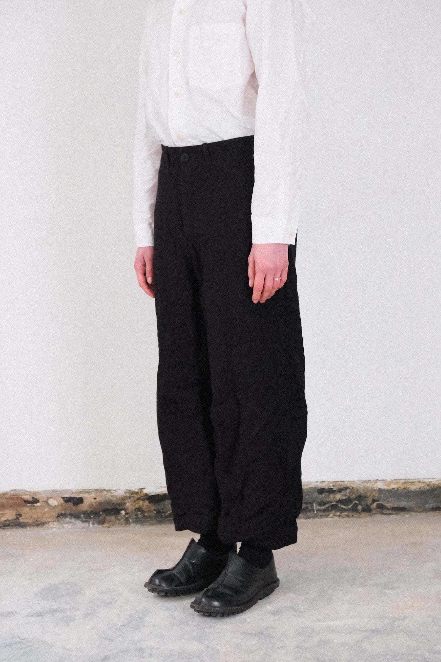inmo pants, black satin turc