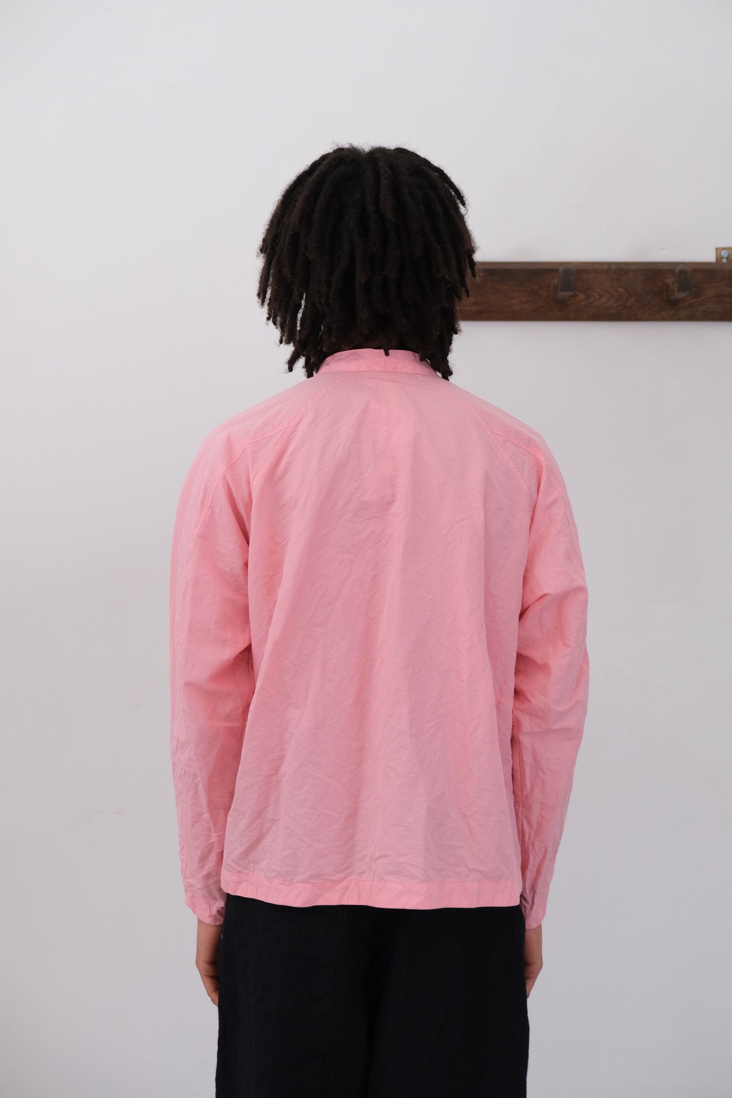 atelier shirt, pink ramie dense typewriter