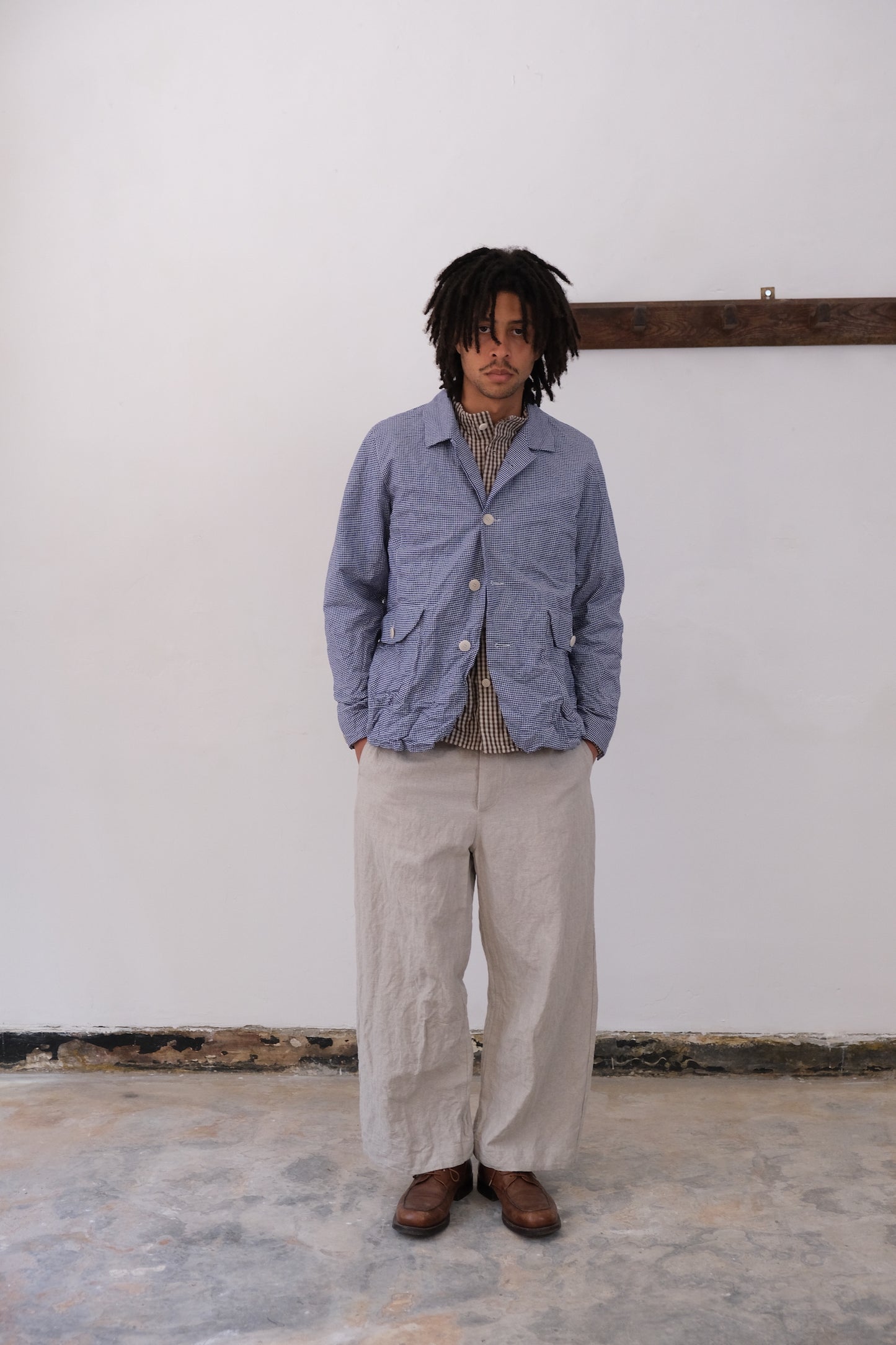 inmo pants, natural french herringbone