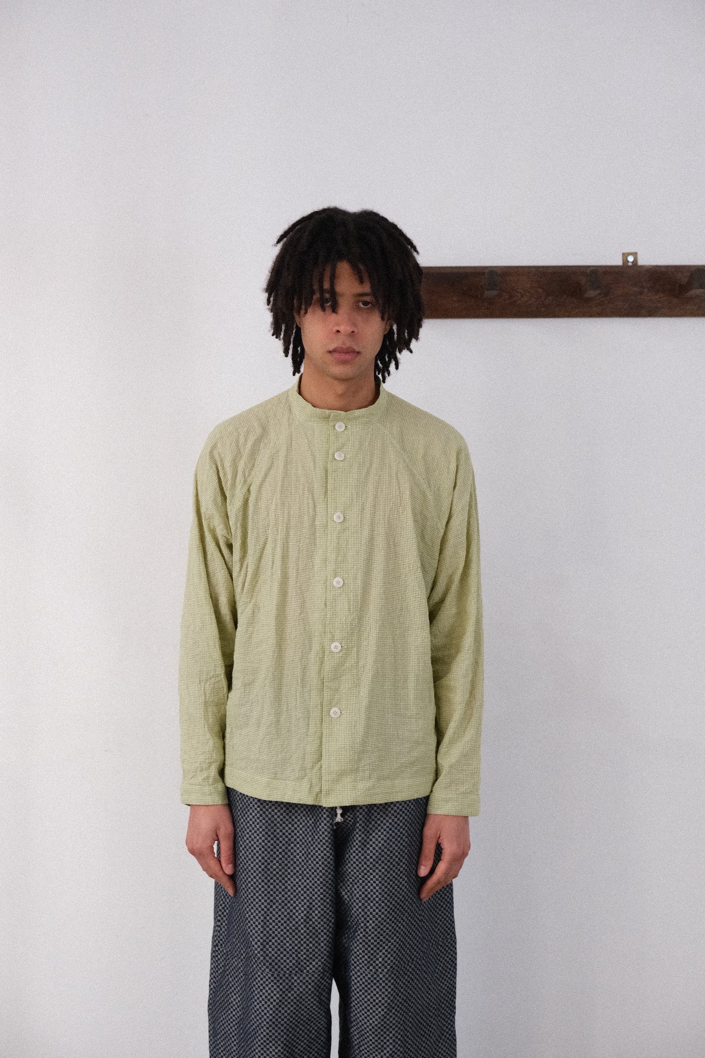 atelier shirt, green garden shijira-ori
