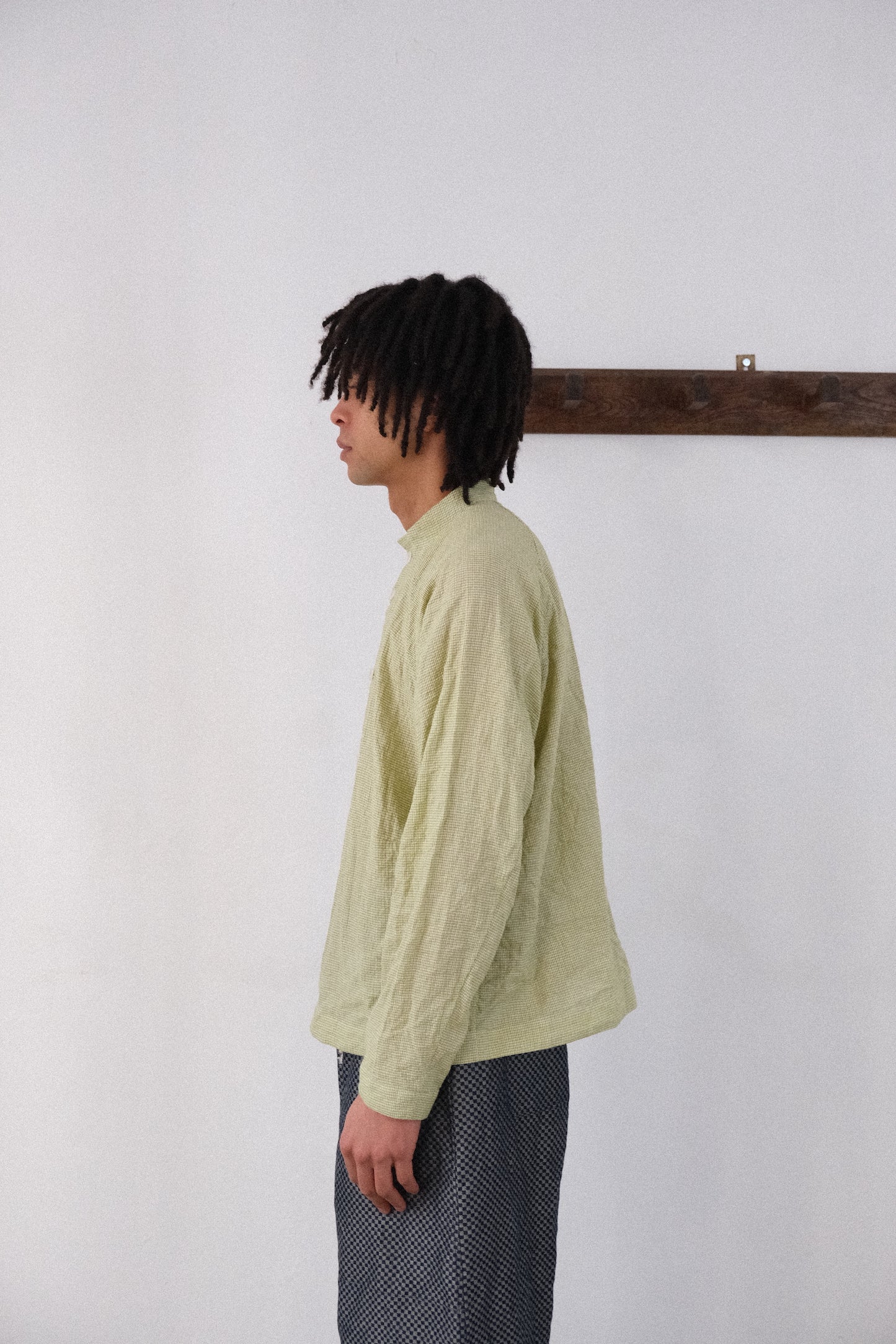 atelier shirt, green garden shijira-ori