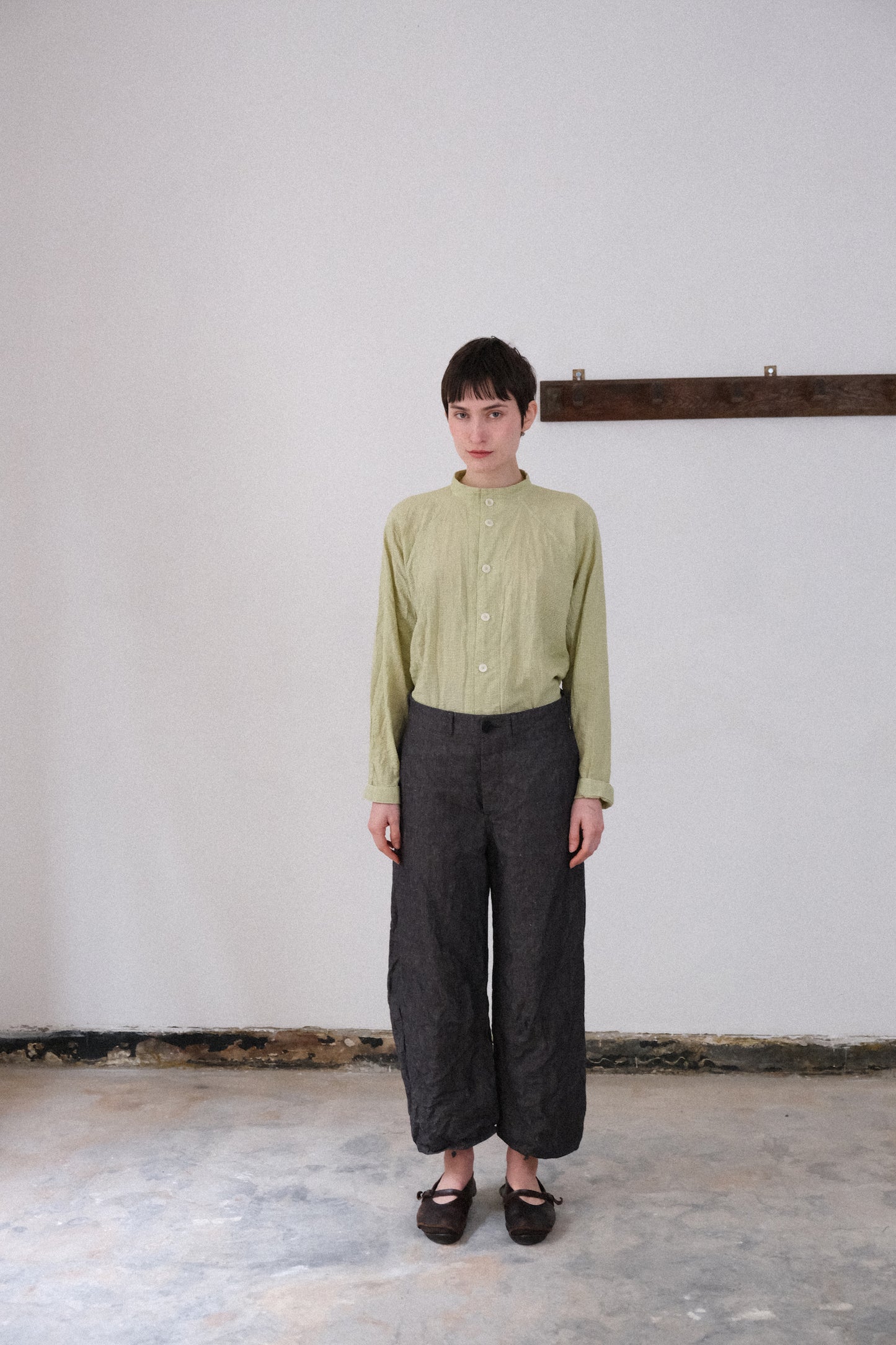 inmo pants, black natural hemp cloth