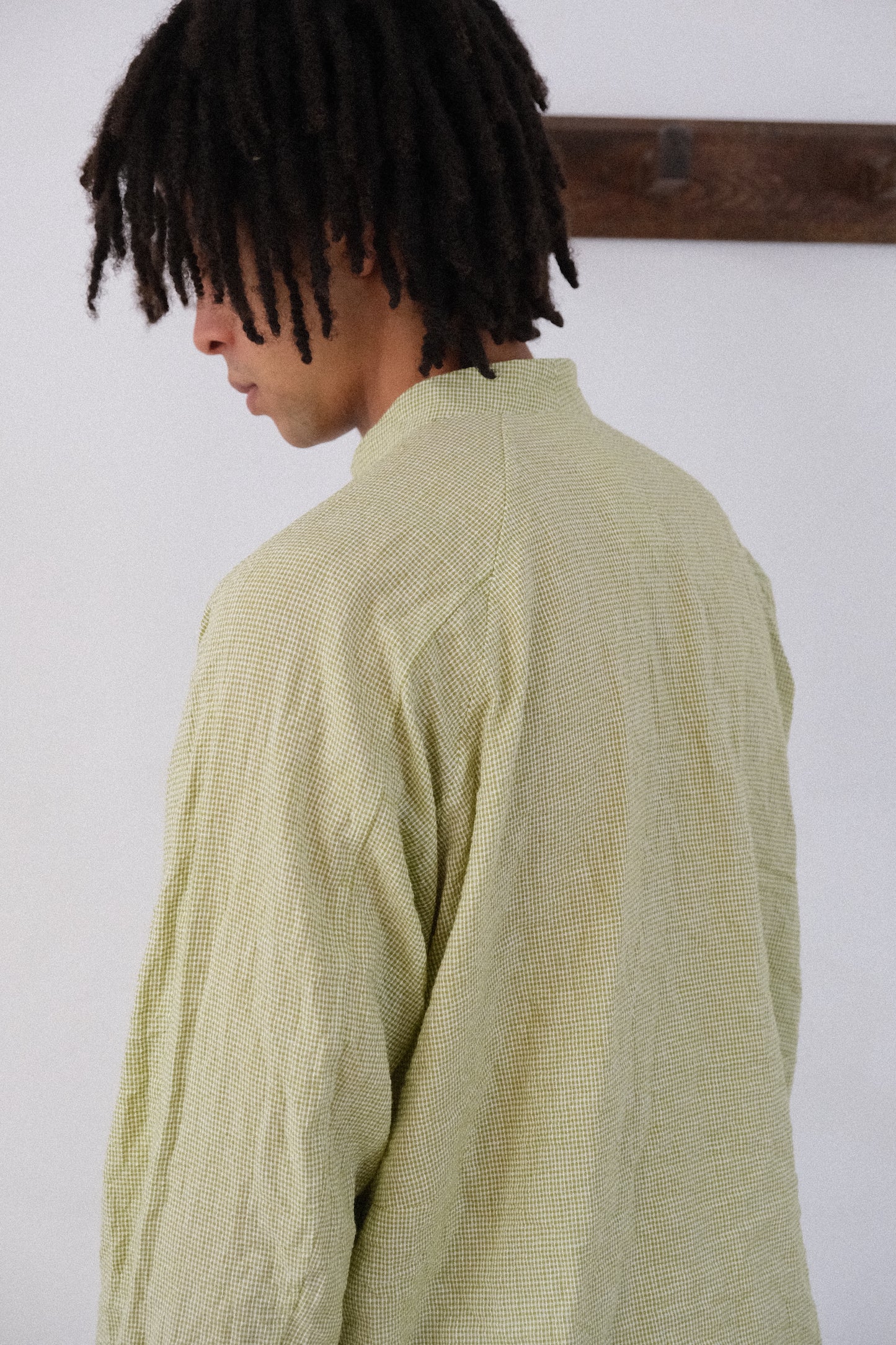 atelier shirt, green garden shijira-ori