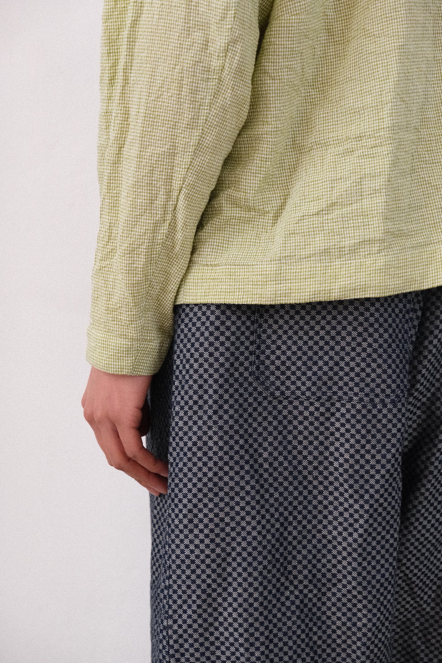 atelier shirt, green garden shijira-ori