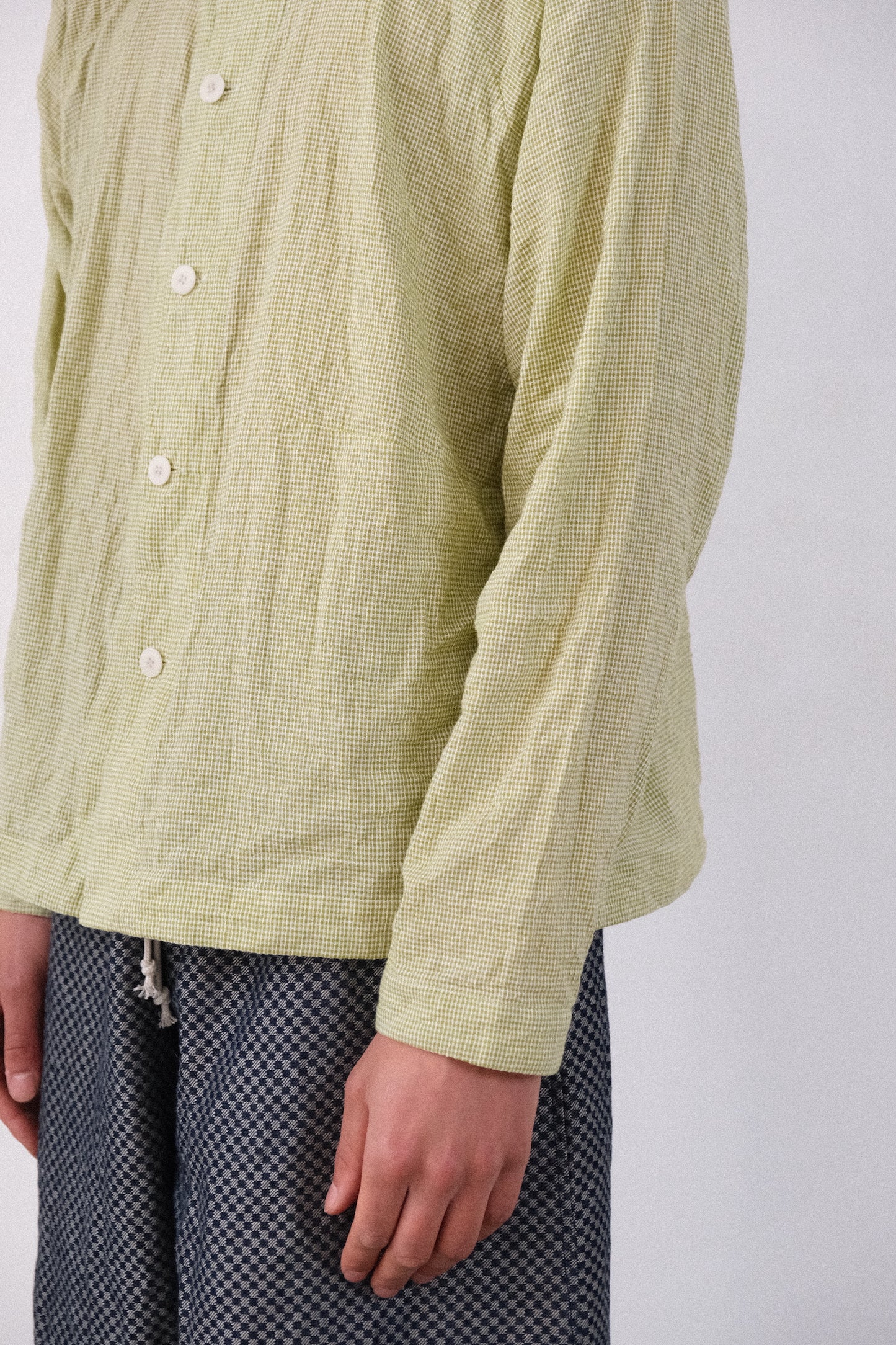 atelier shirt, green garden shijira-ori