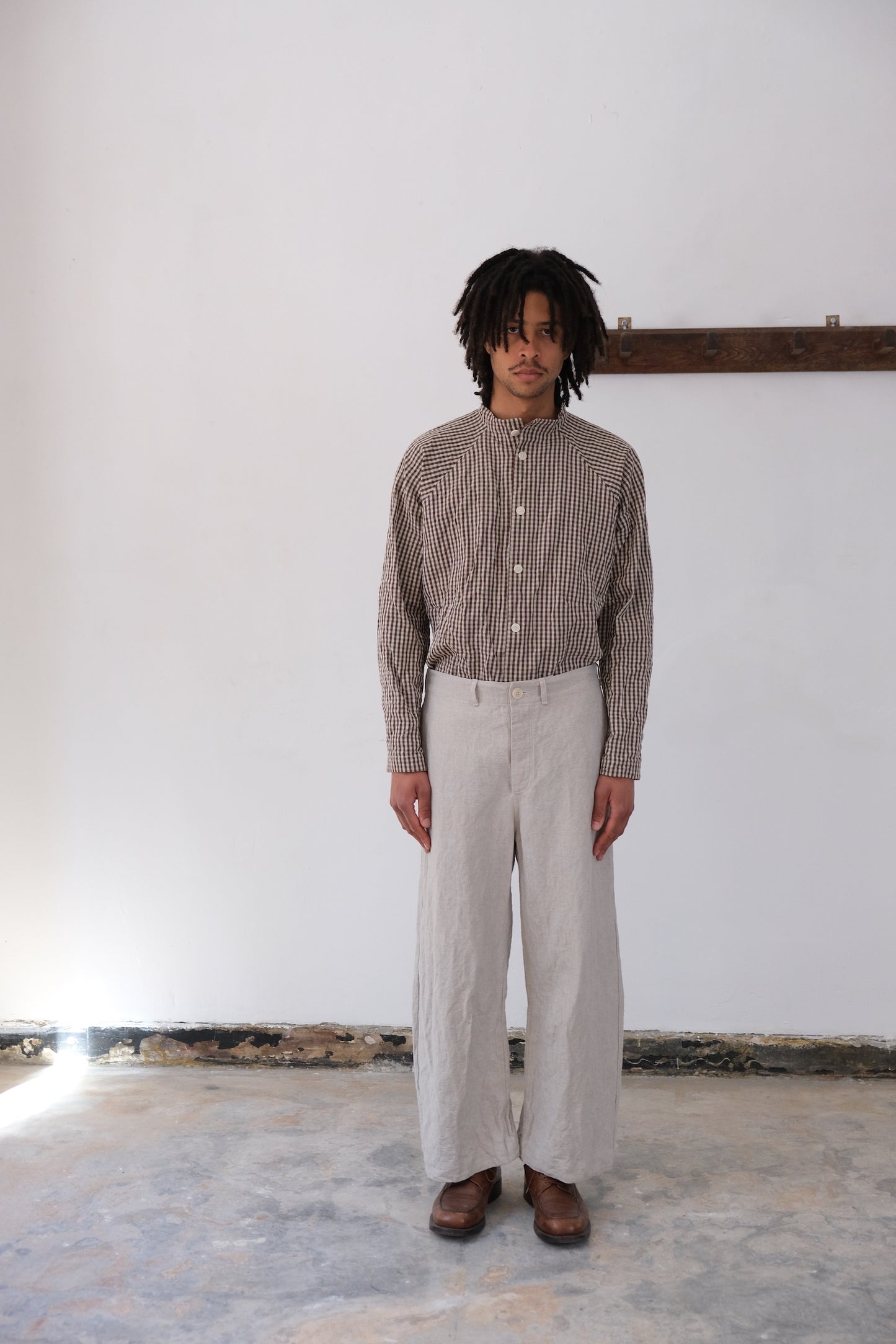 inmo pants, natural french herringbone