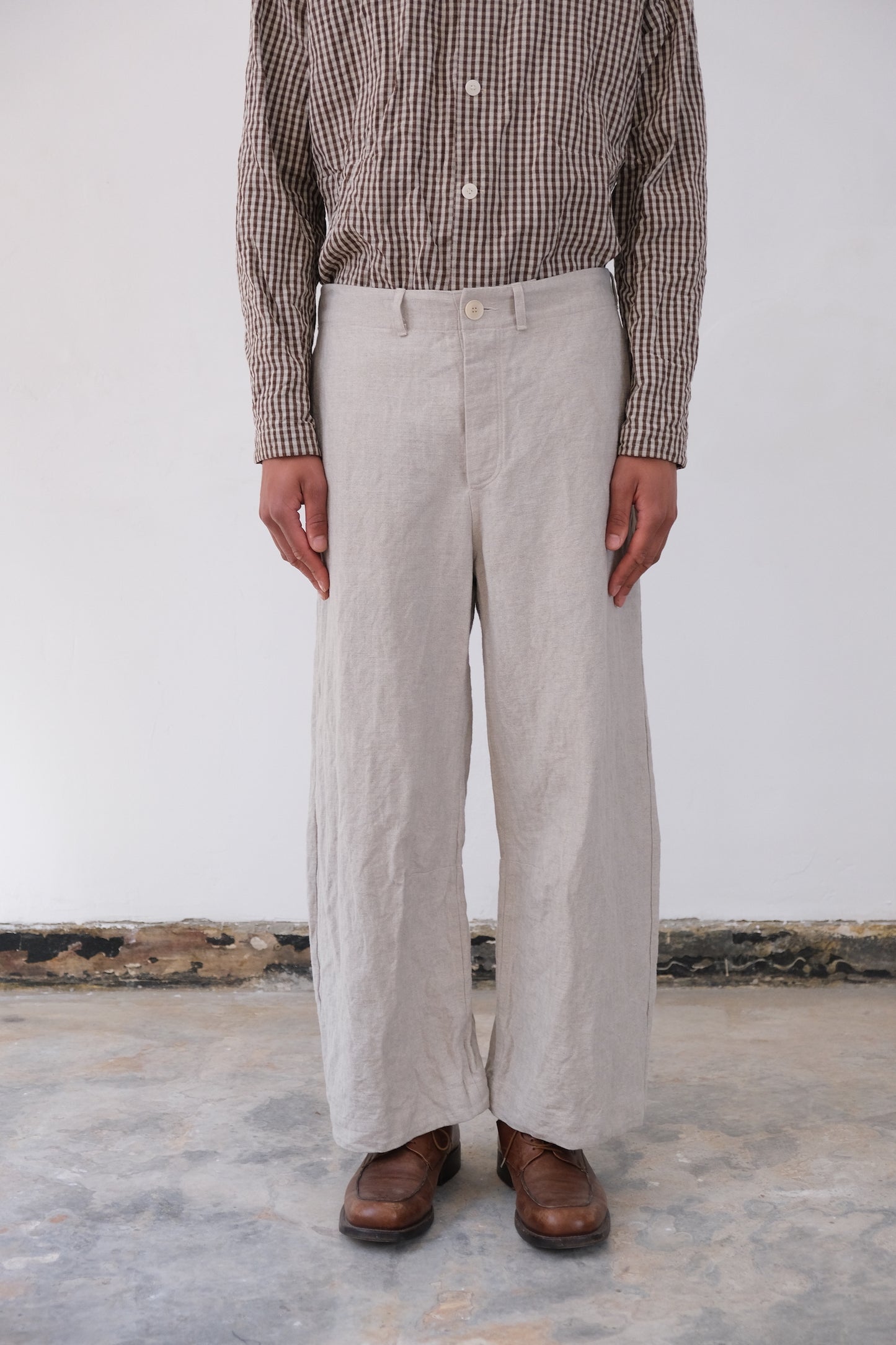 inmo pants, natural french herringbone