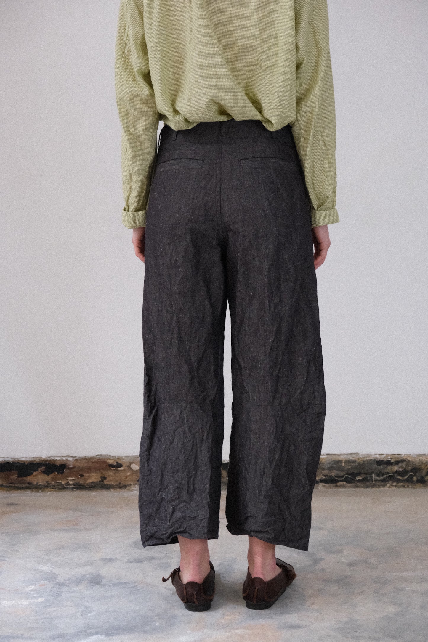 inmo pants, black natural hemp cloth