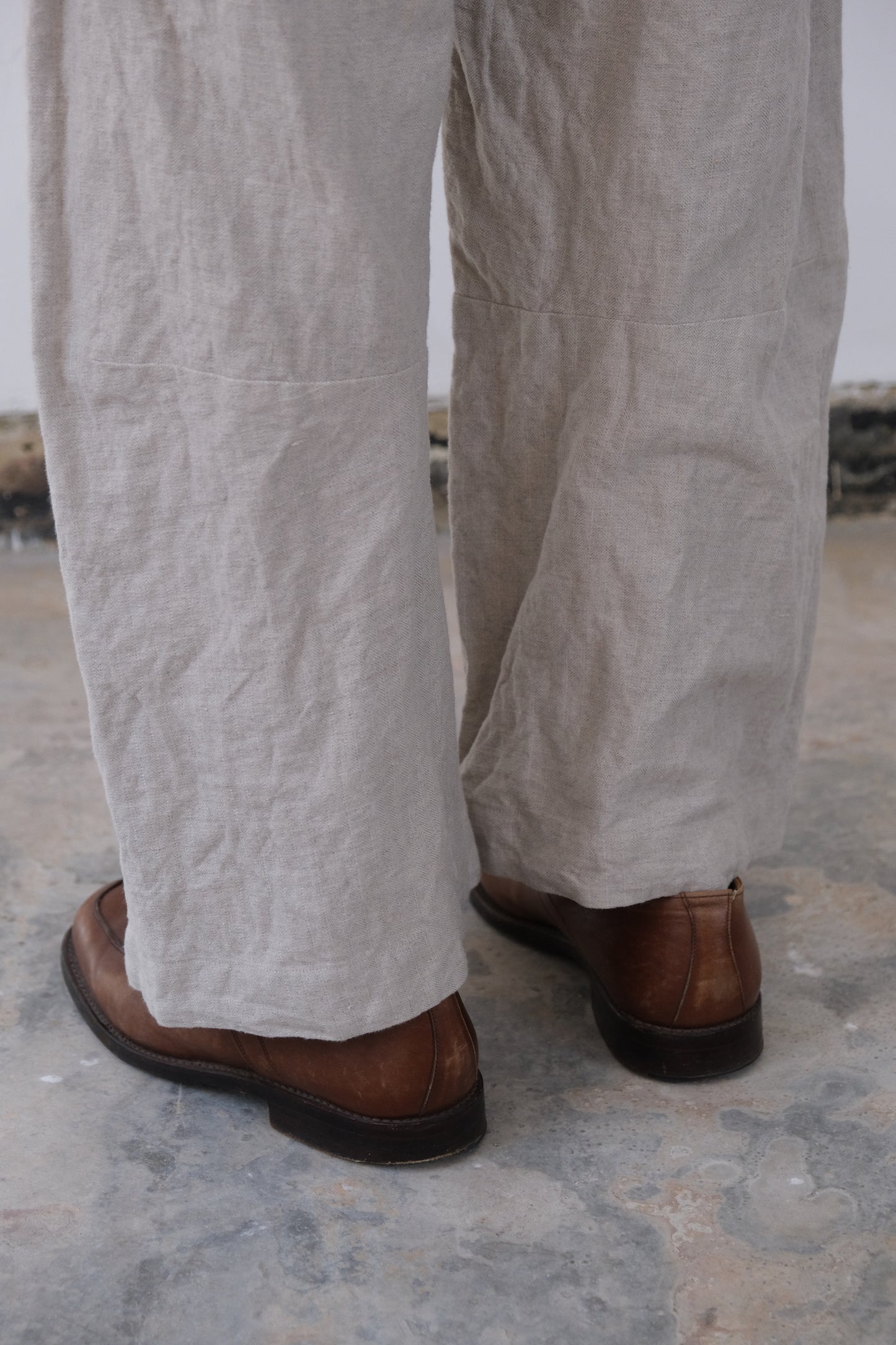 inmo pants, natural french herringbone