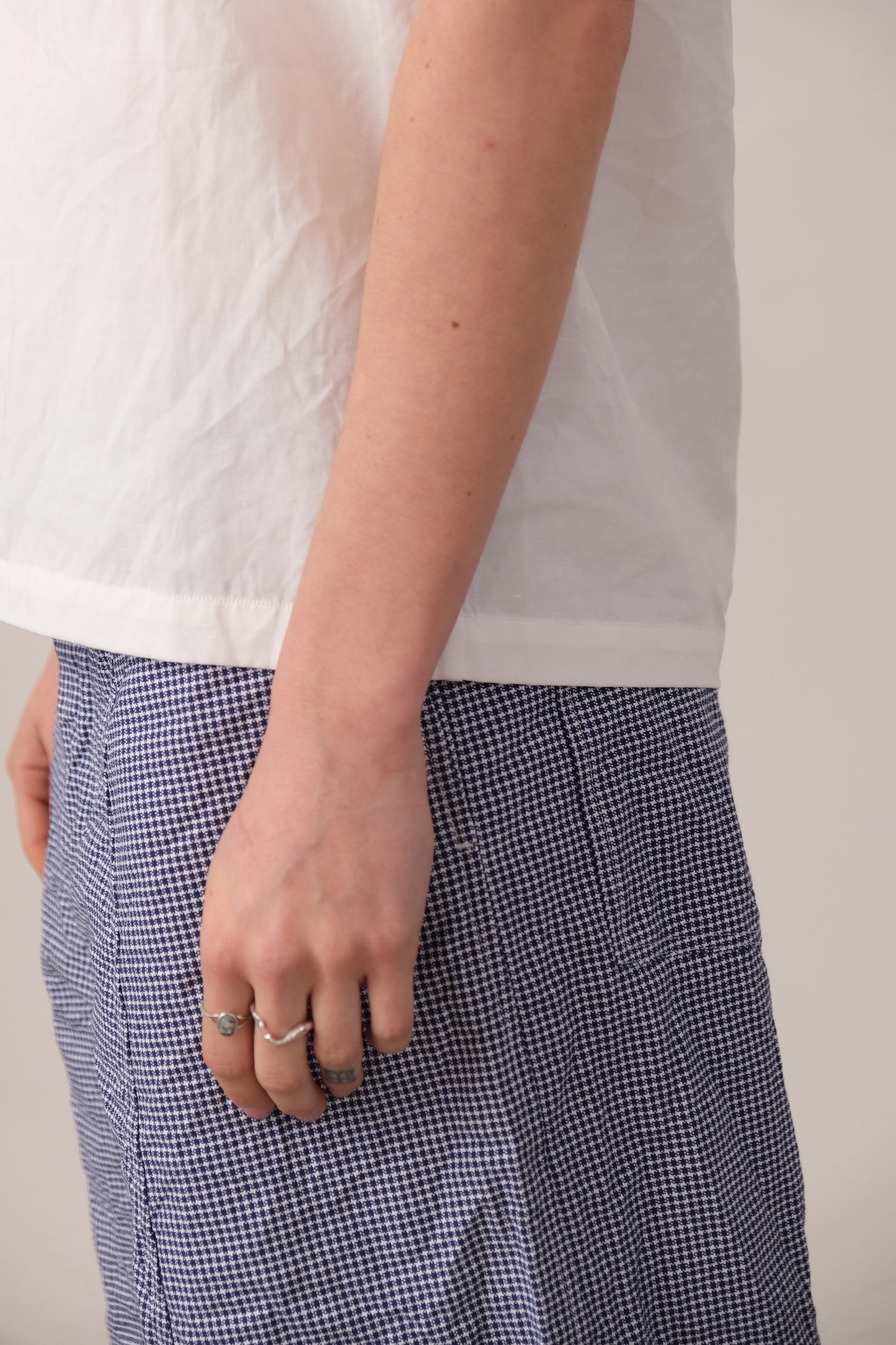 woven tank top, white ultra-hard twist gabardine