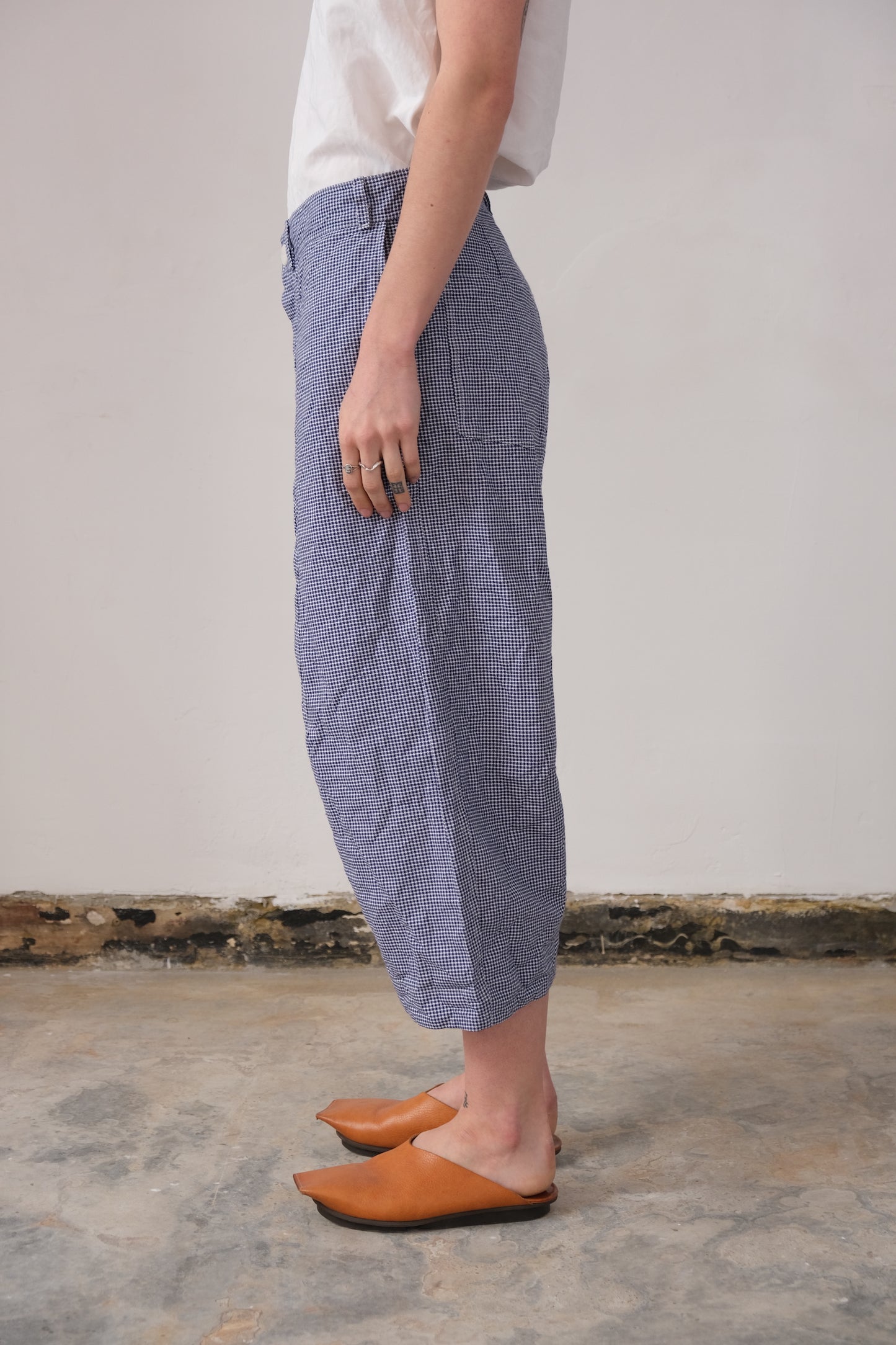 high water, blue white bakers pepita