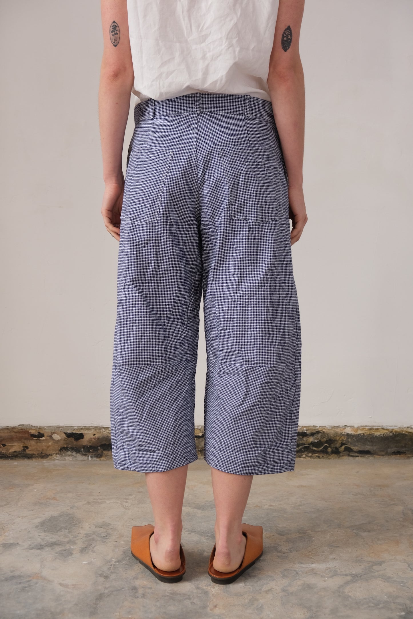 high water, blue white bakers pepita