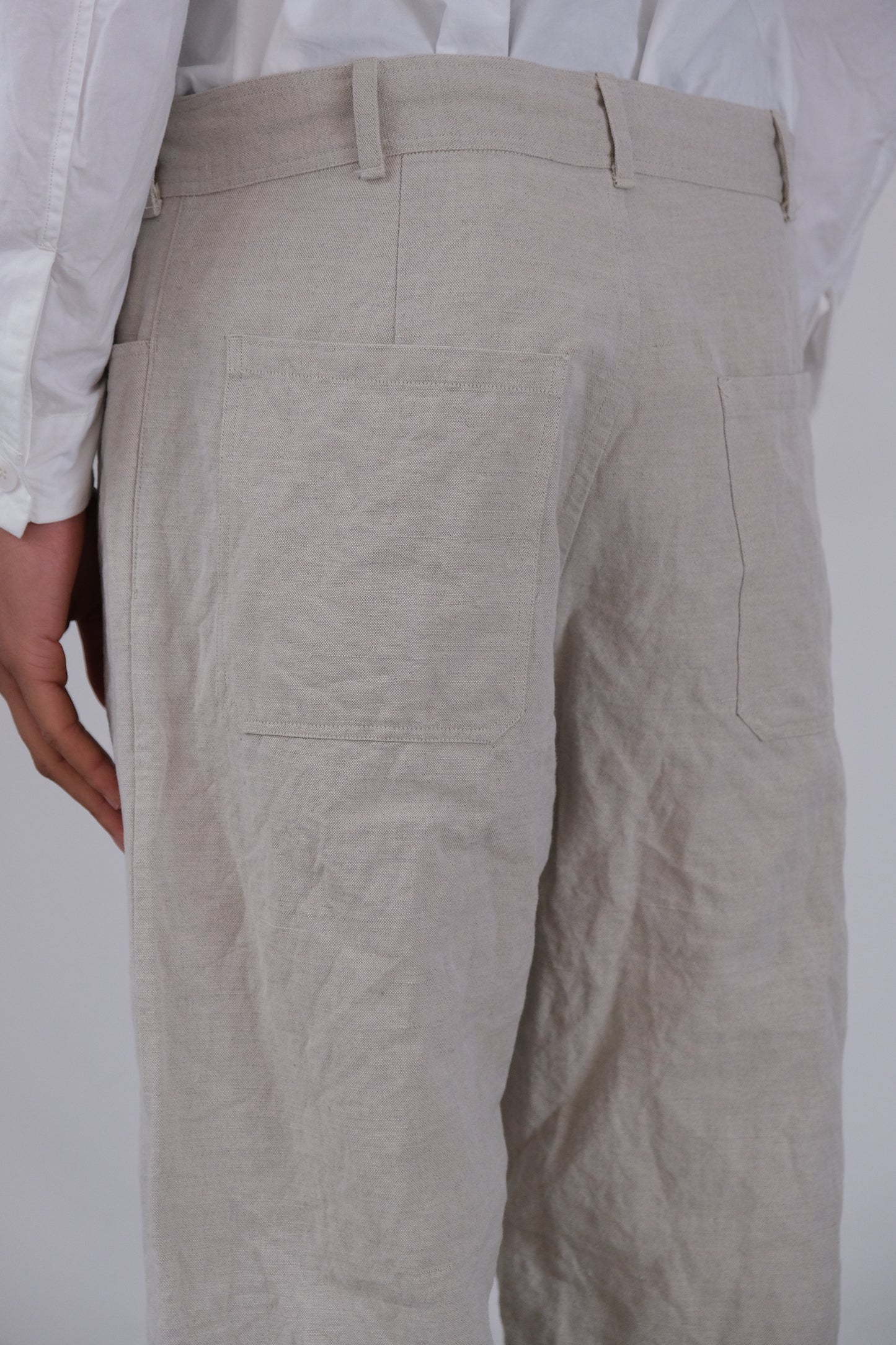nulpointdrei trousers, natural farmers cloth