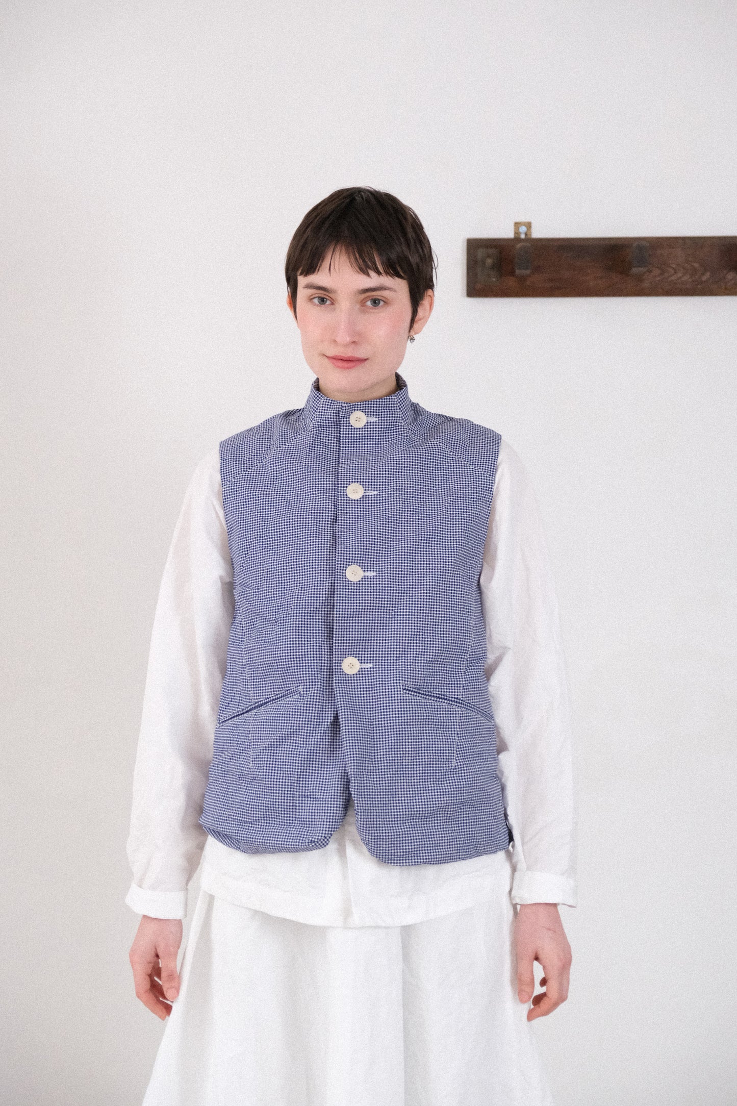 summer sonata, blue white bakers pepita