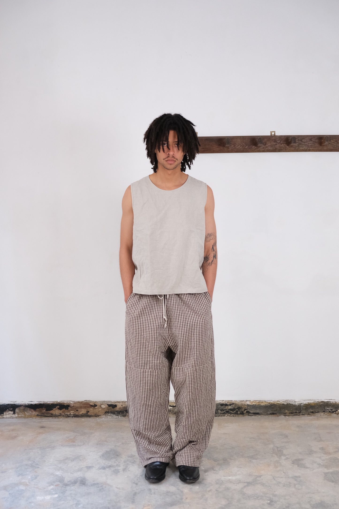 woven tank top, natural farmers cloth