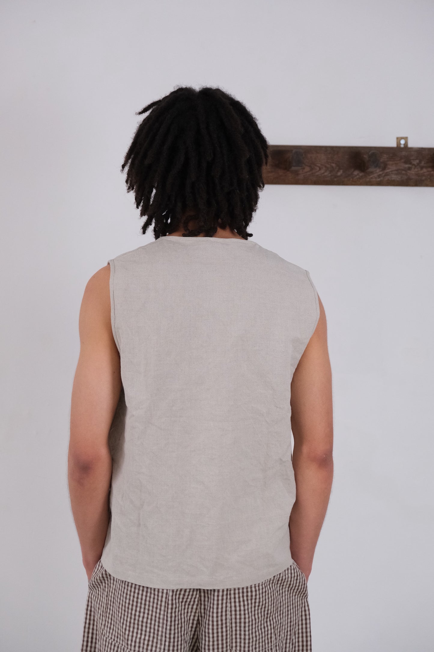 woven tank top, natural farmers cloth