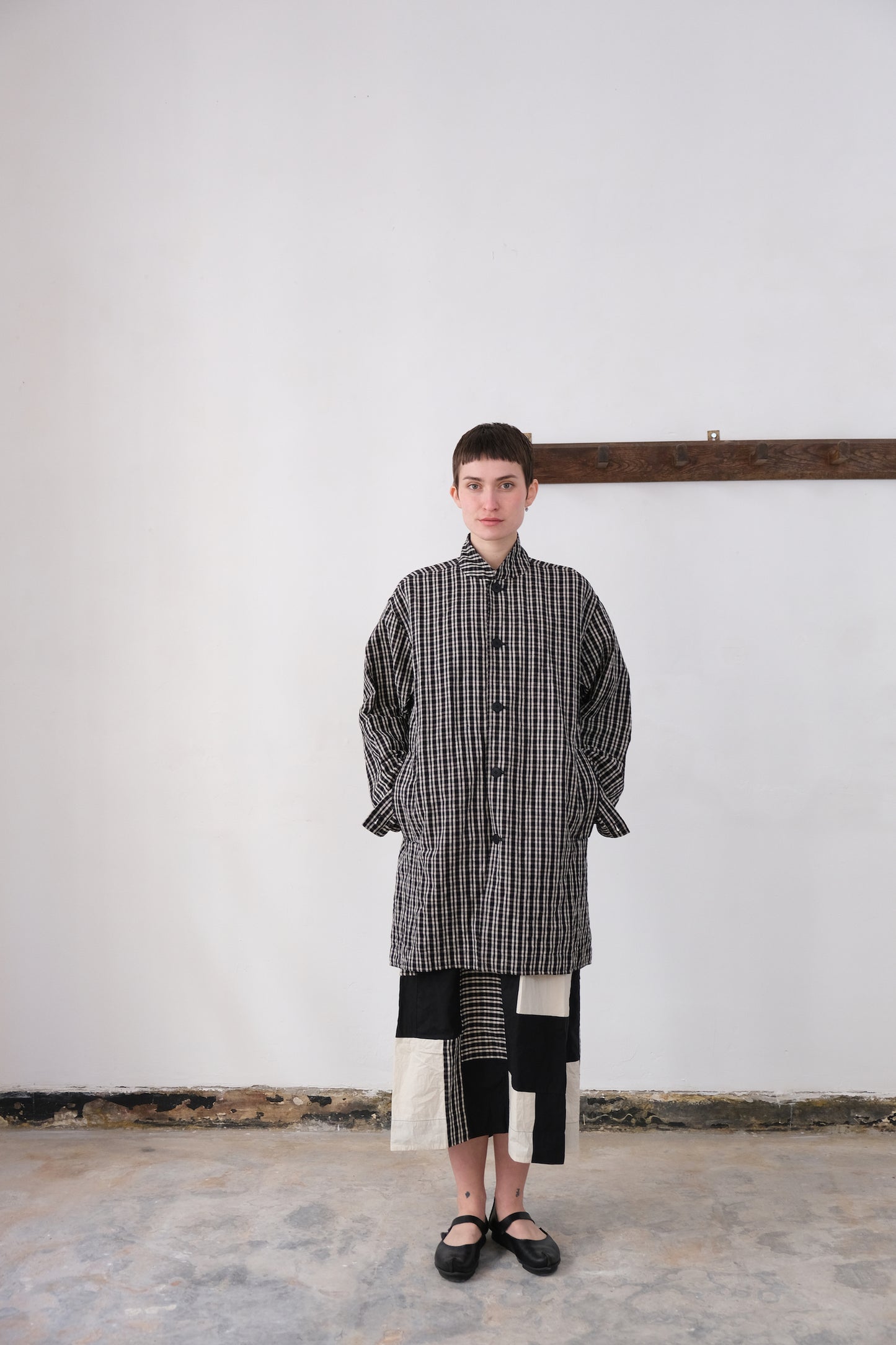 lab coat, black kelsch cloth
