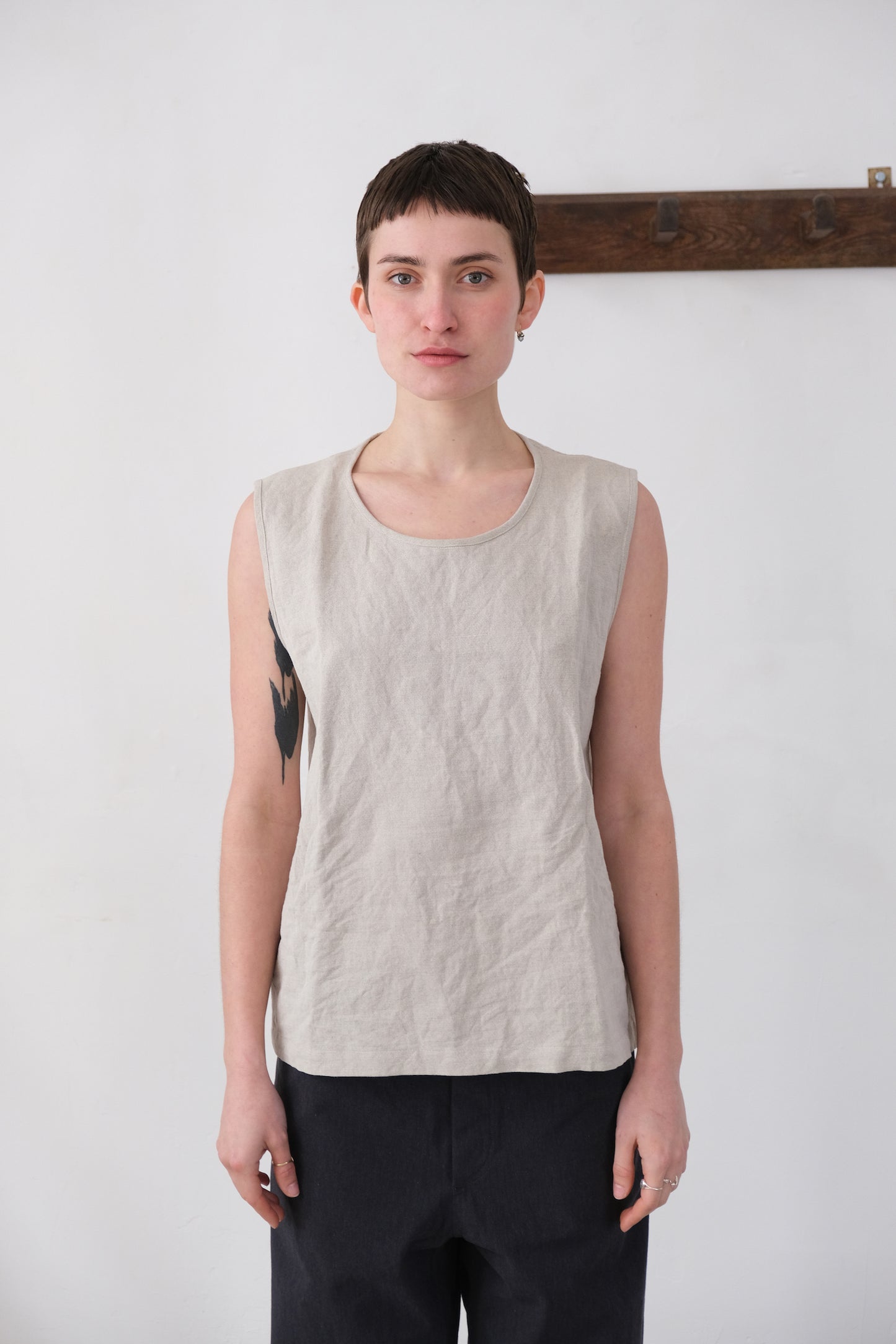 woven tank top, natural farmers cloth
