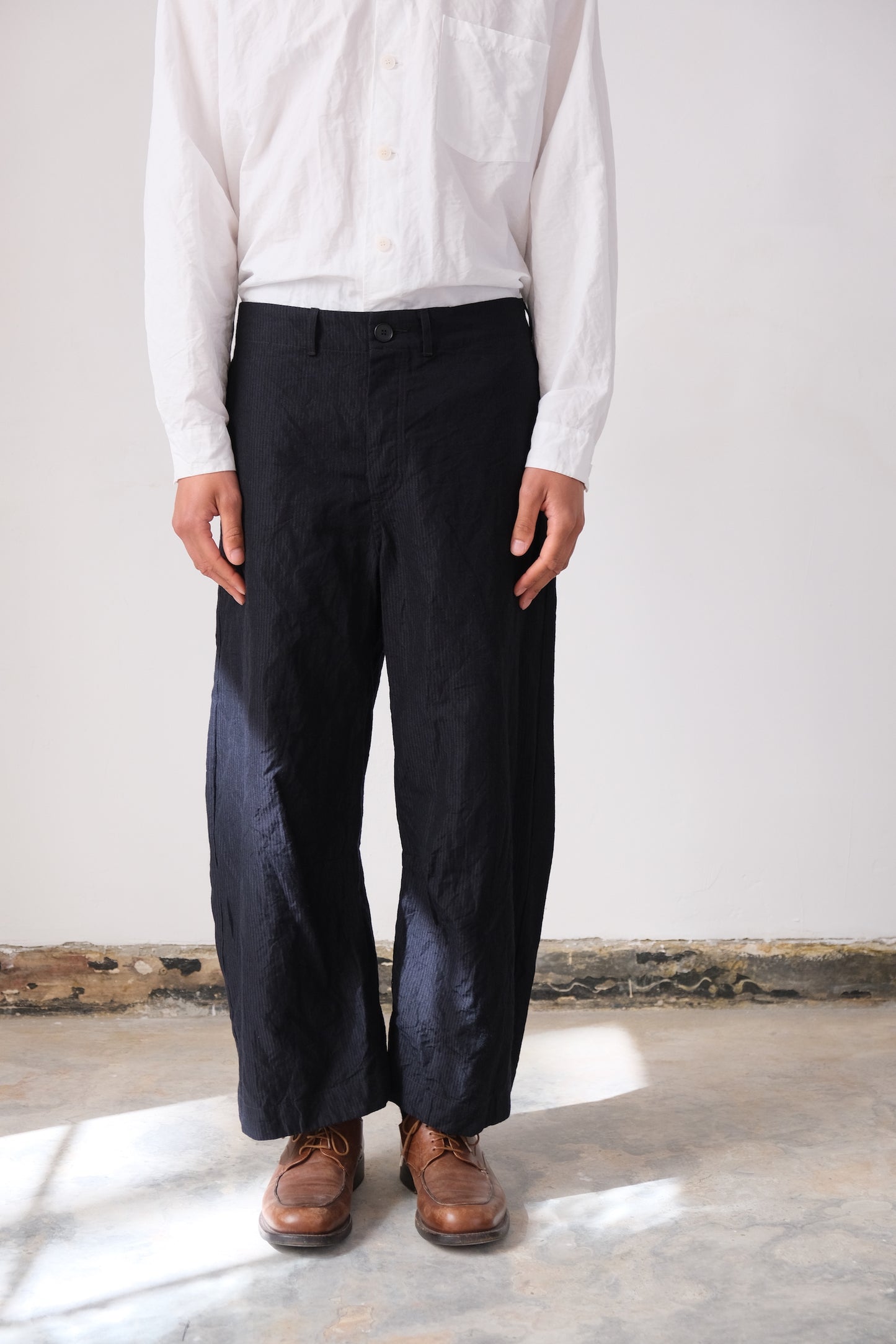 inmo pants, midnight fine herringbone