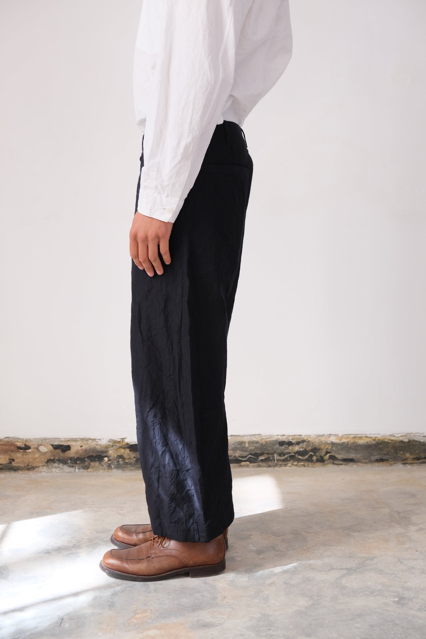 inmo pants, midnight fine herringbone