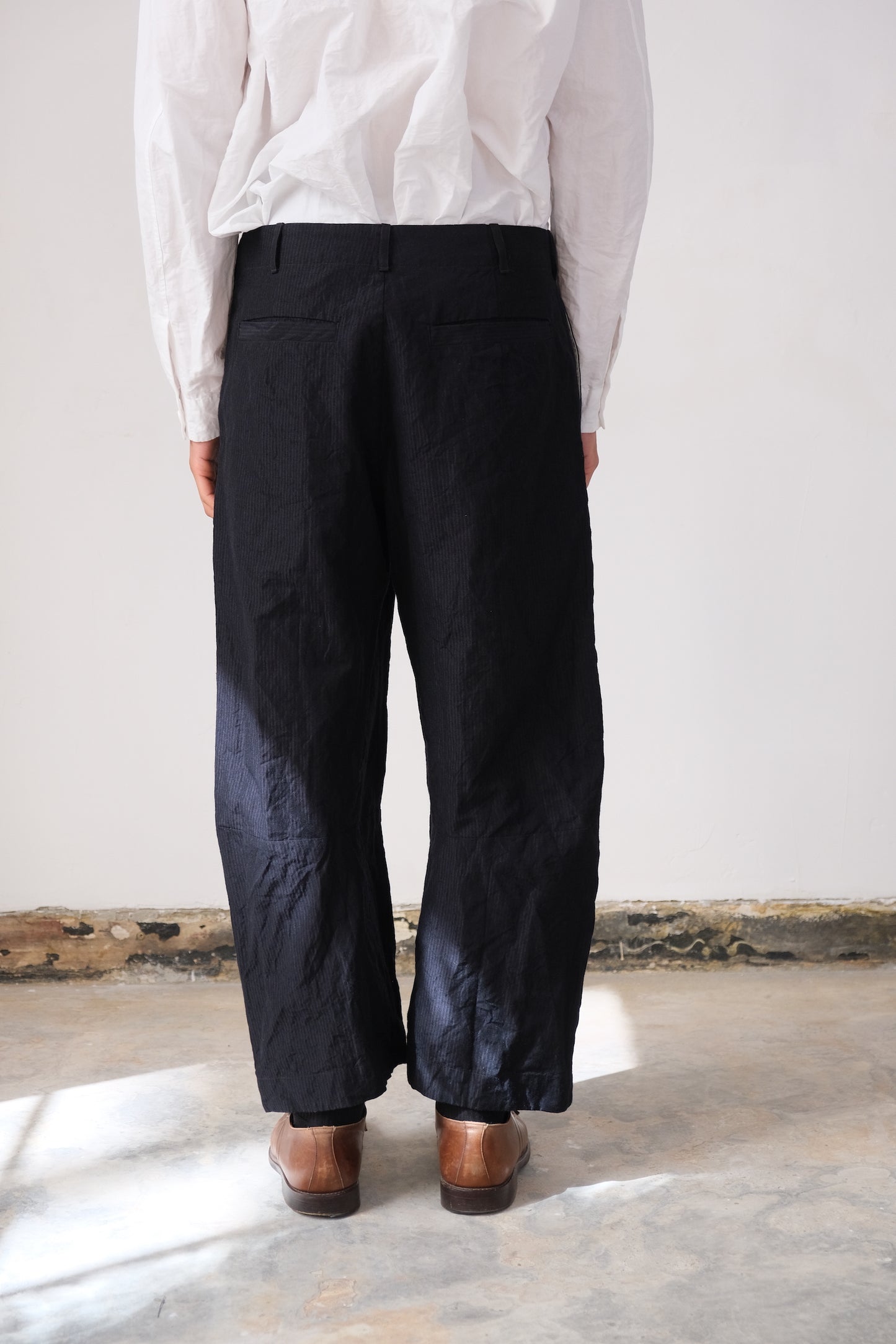 inmo pants, midnight fine herringbone