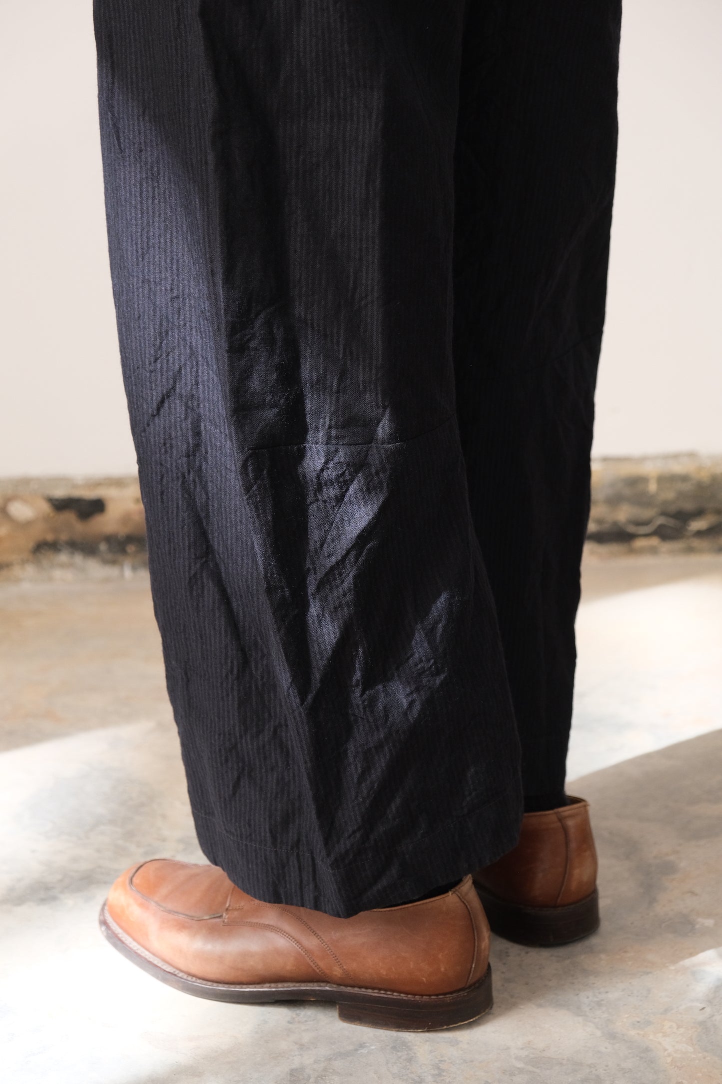 inmo pants, midnight fine herringbone