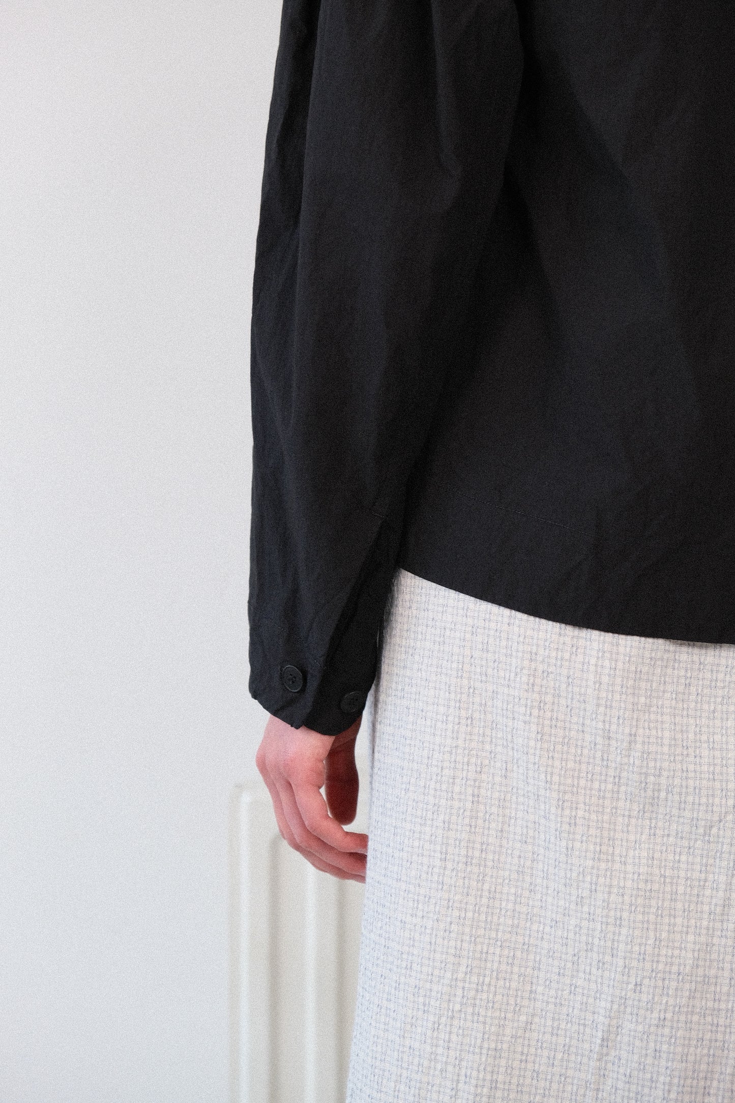 smock ceremony shirt, black ultra-dense typewriter