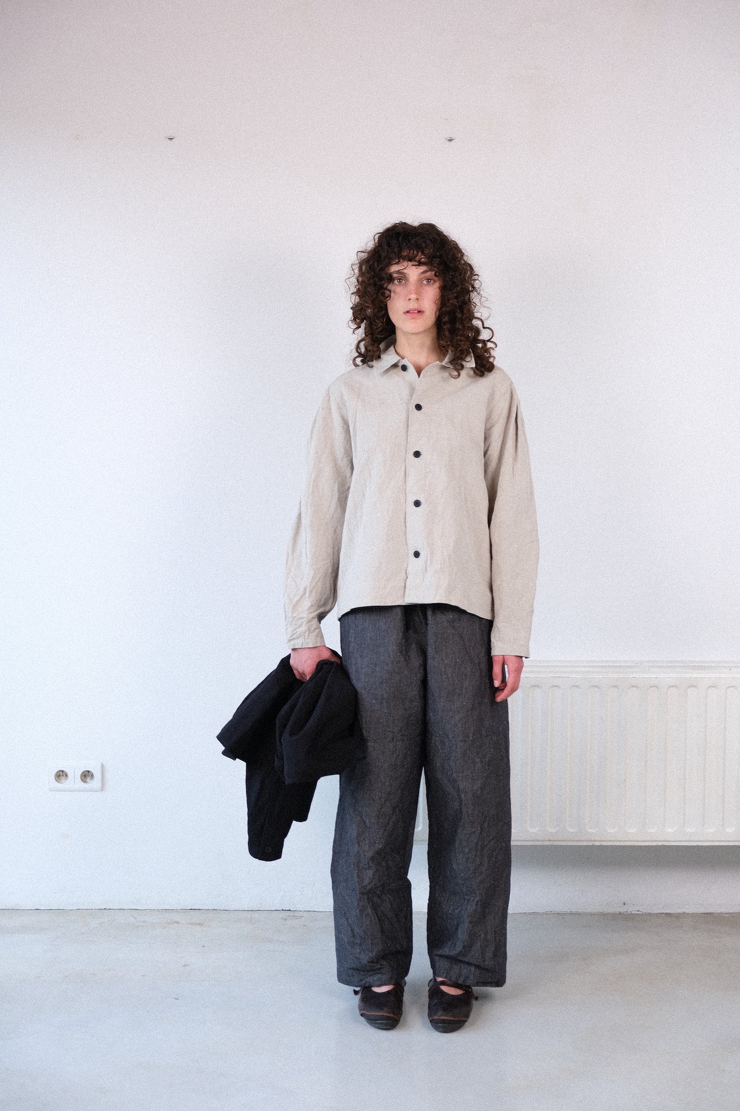smock ceremony shirt, natural farmers cloth