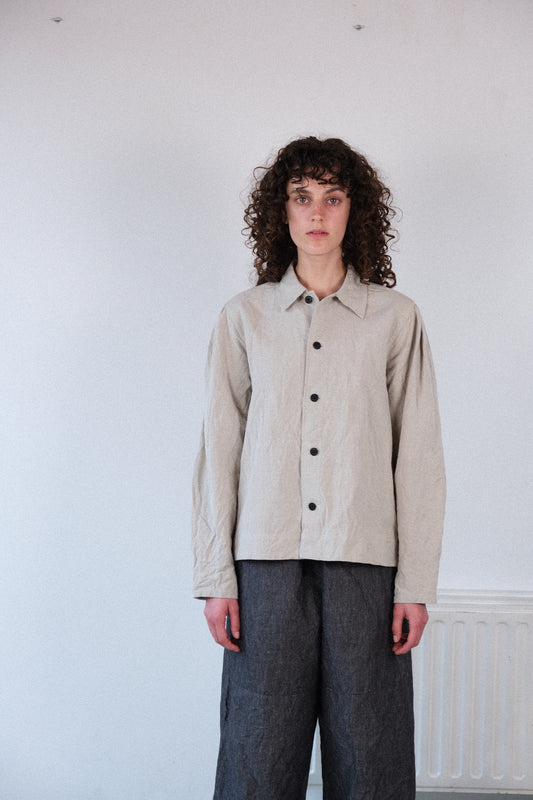 smock ceremony shirt, natural farmers cloth