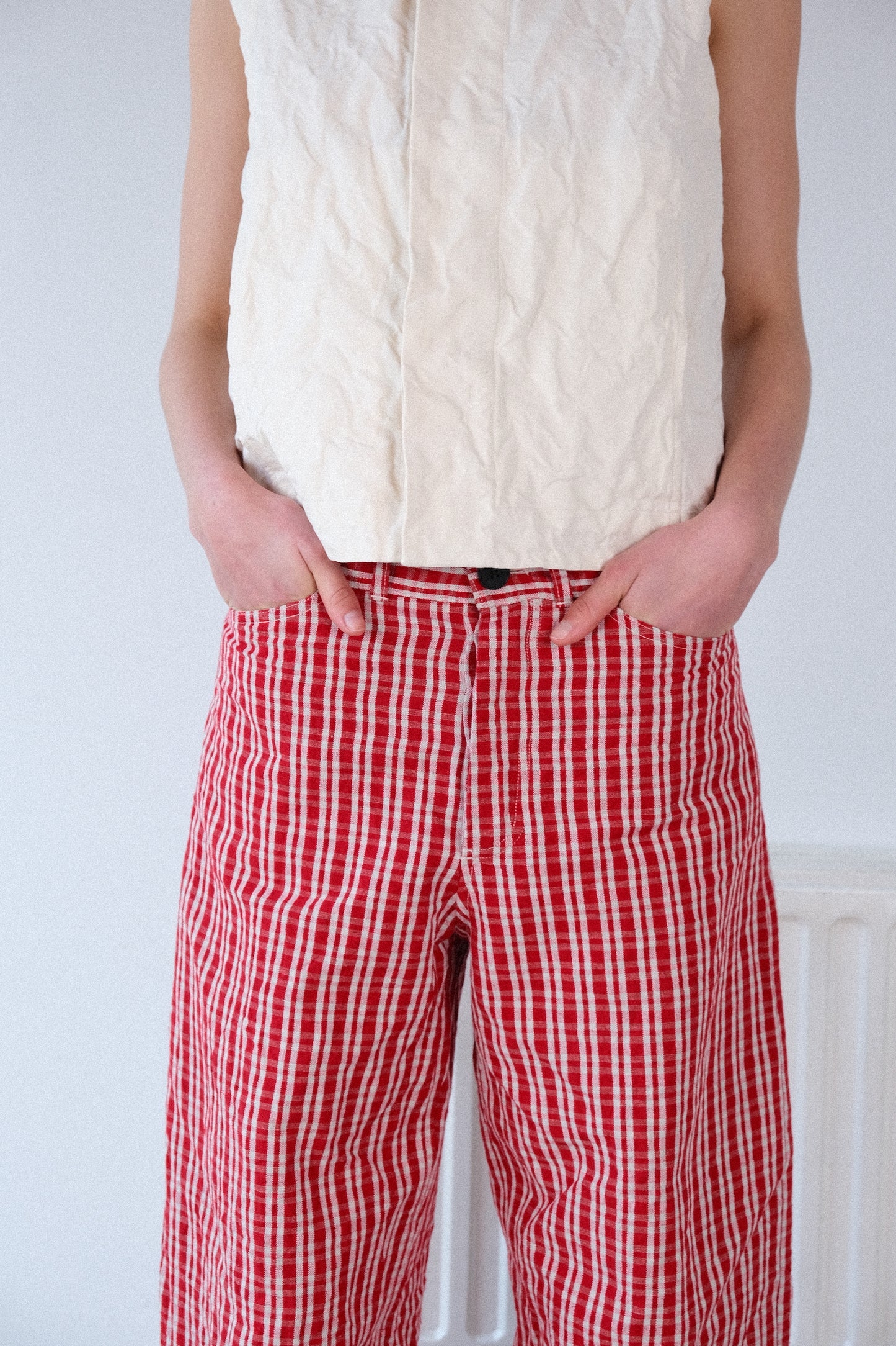 inmo trousers, red kelsch cloth