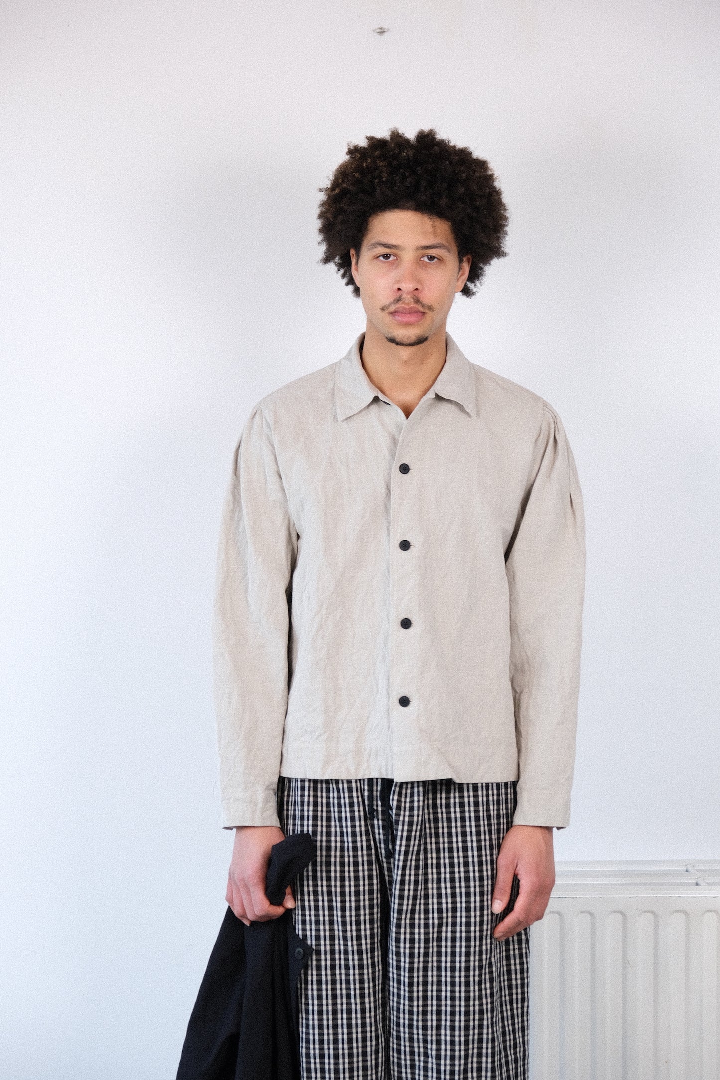 smock ceremony shirt, natural farmers cloth
