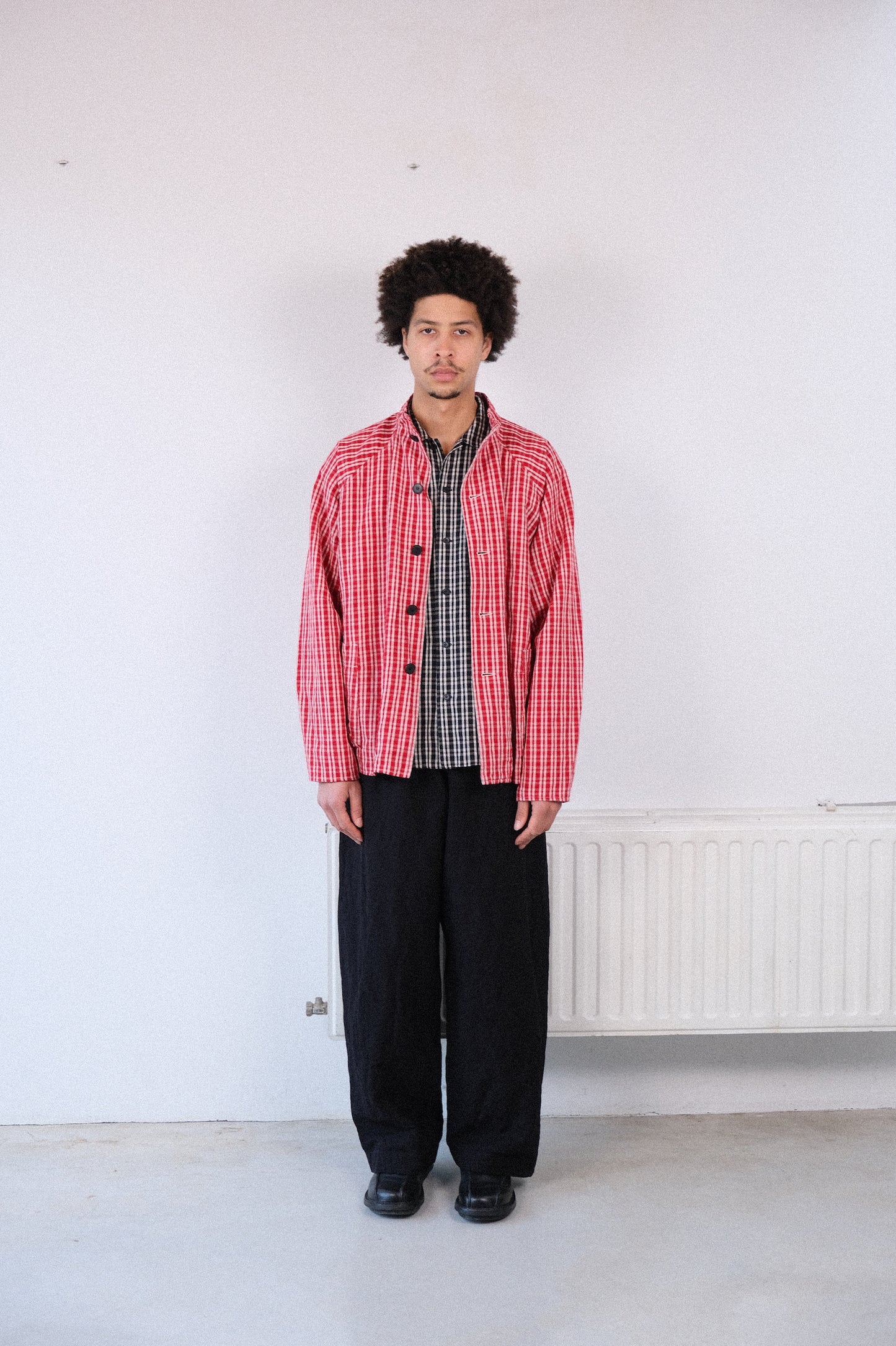 pickers jacket, red kelsch cloth