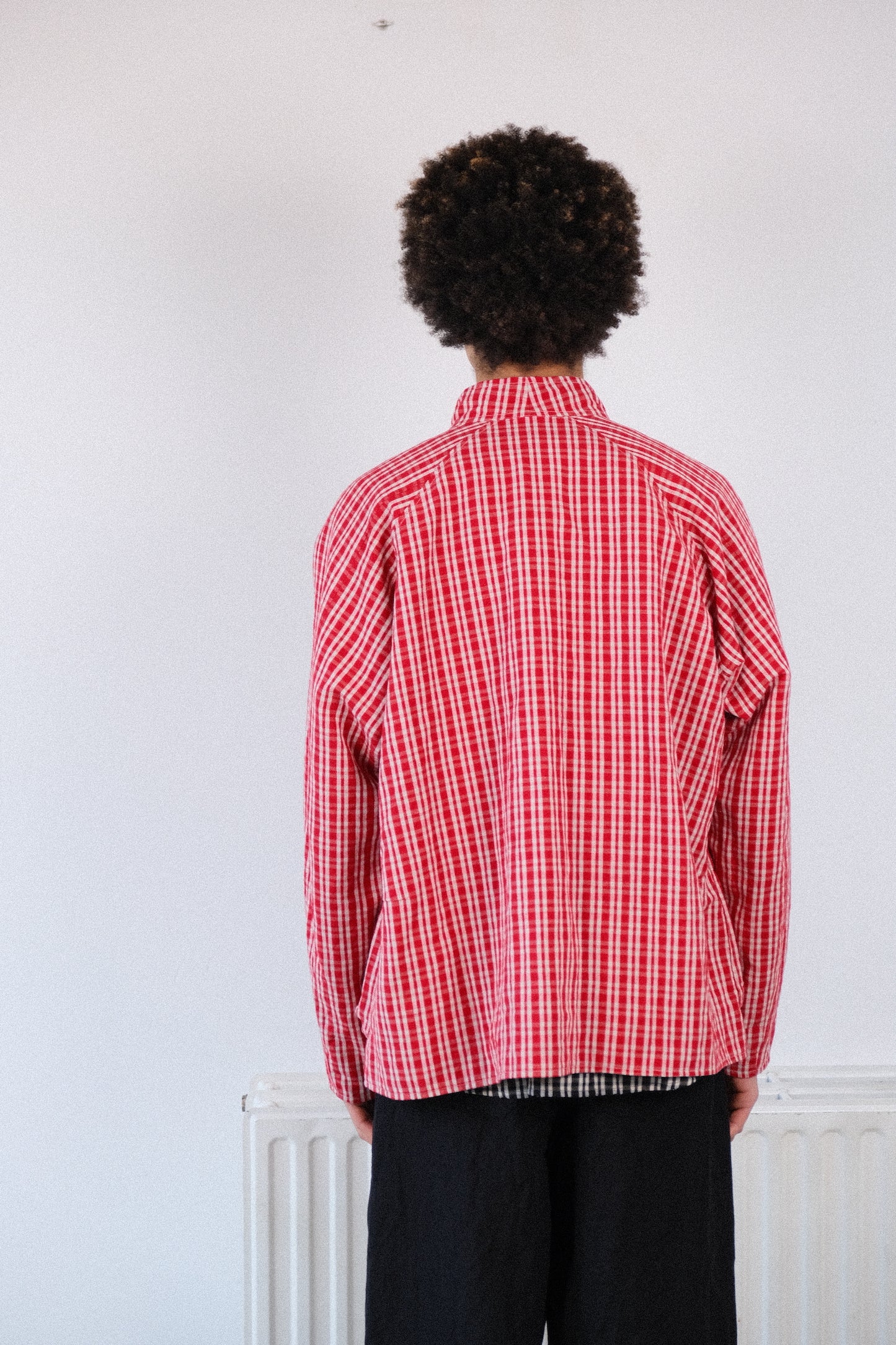 pickers jacket, red kelsch cloth