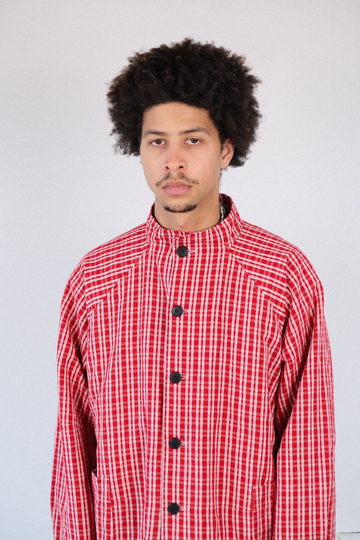 pickers jacket, red kelsch cloth