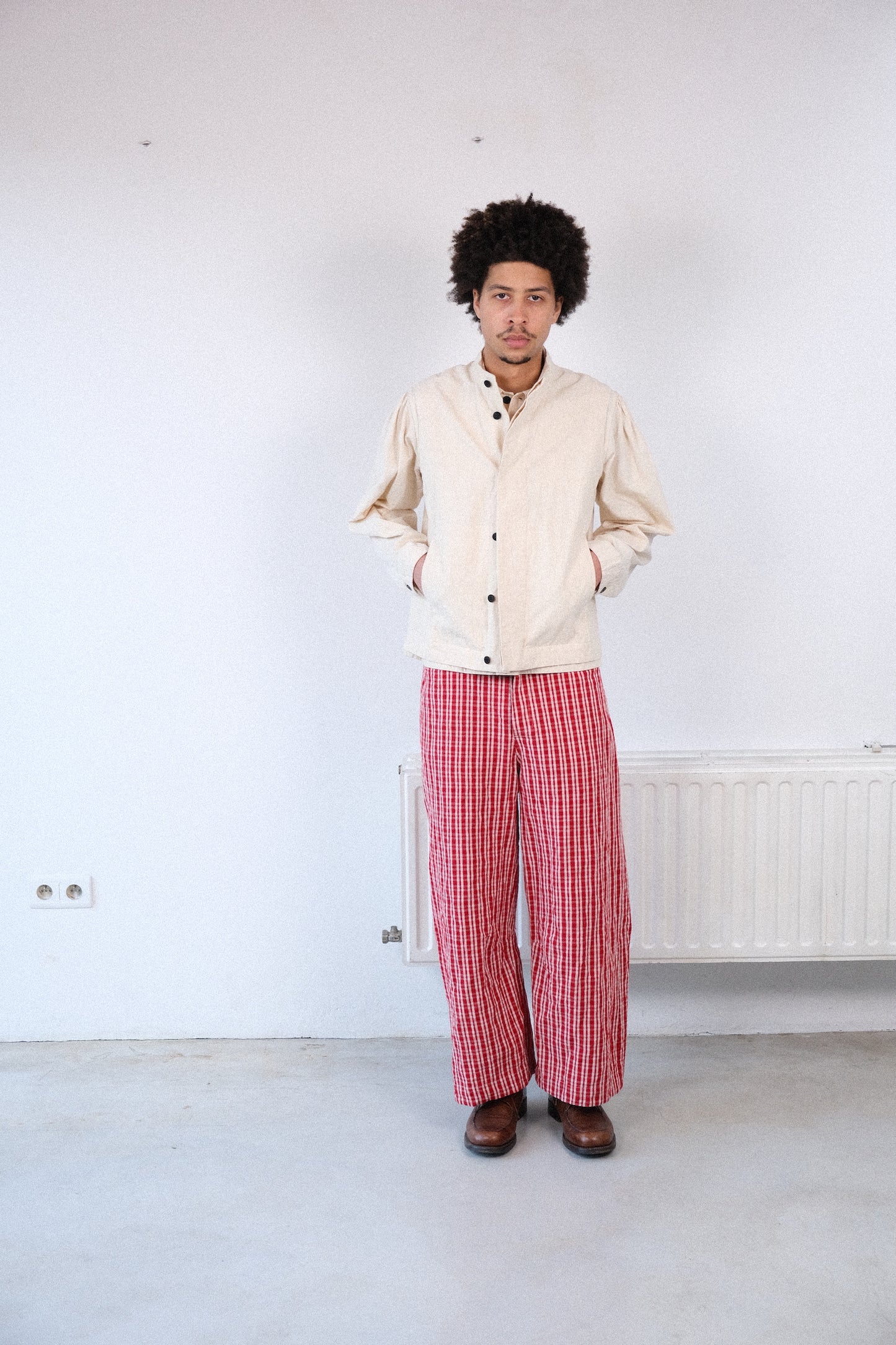 inmo trousers, red kelsch cloth