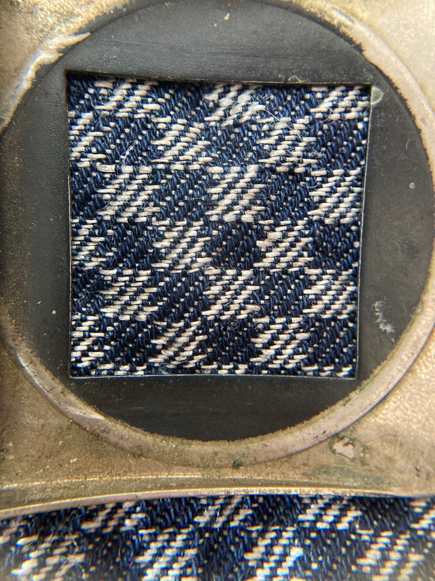 high water, blue natural damask